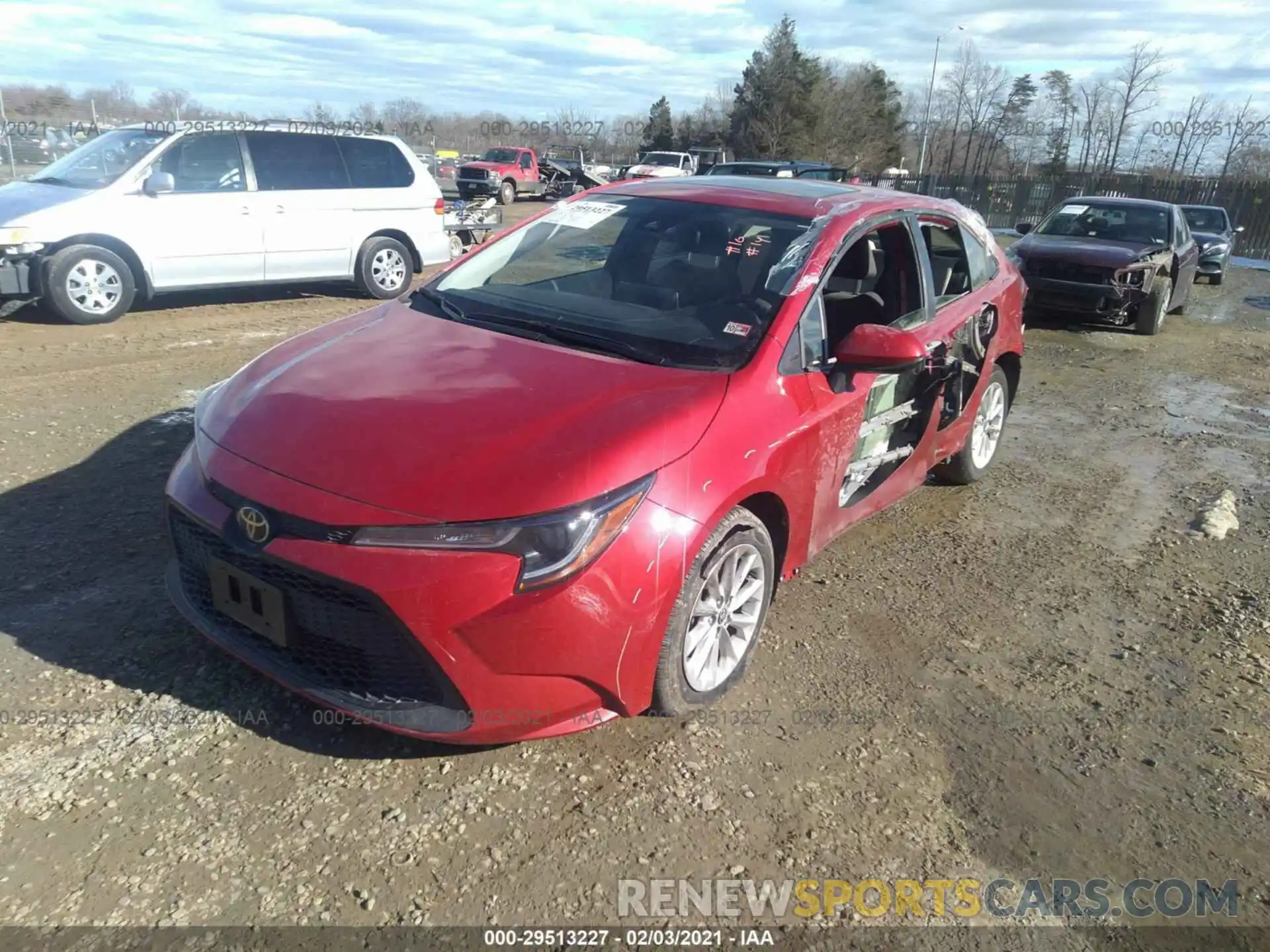 2 Photograph of a damaged car JTDHPRAE7LJ070140 TOYOTA COROLLA 2020