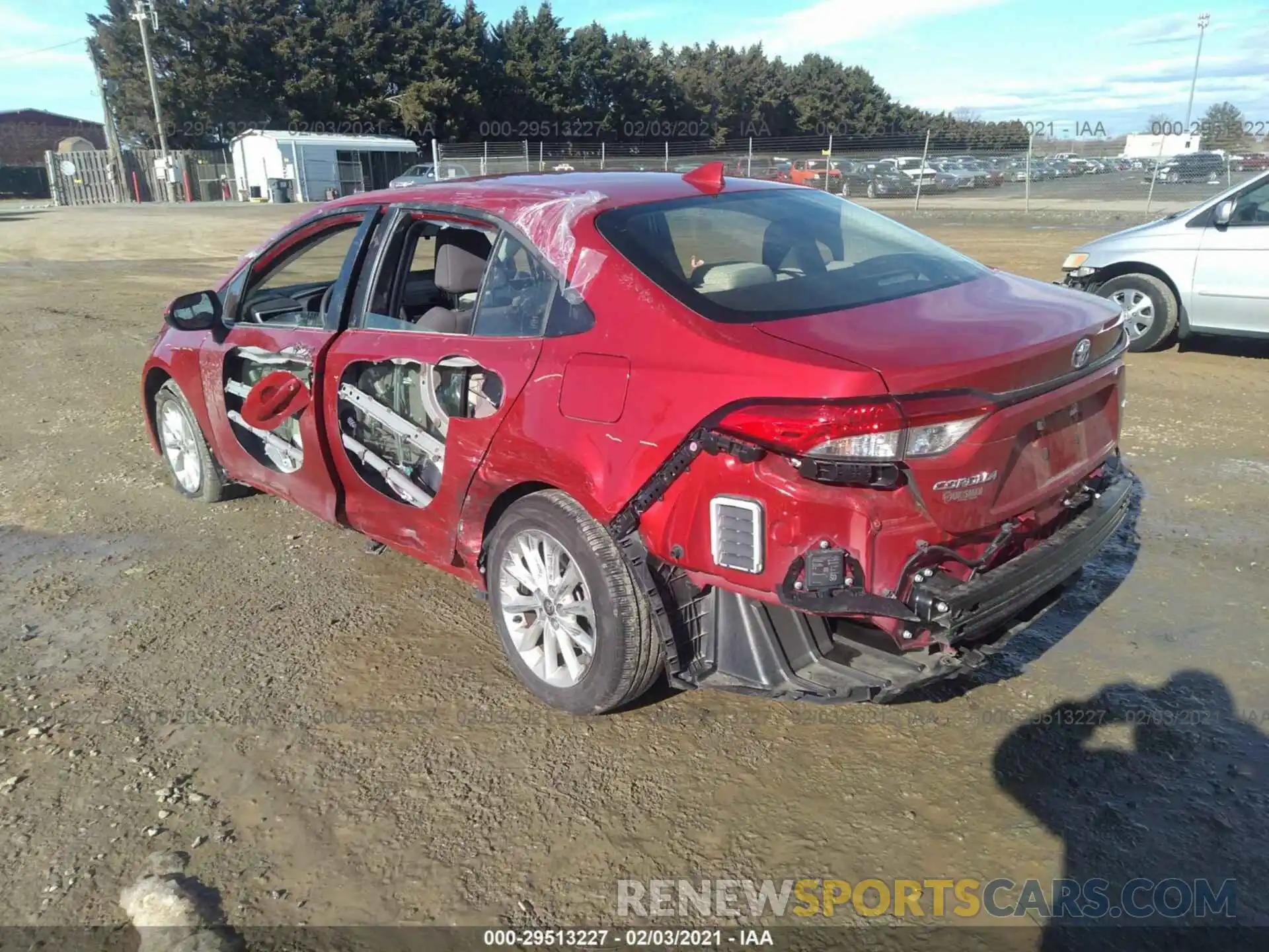 3 Photograph of a damaged car JTDHPRAE7LJ070140 TOYOTA COROLLA 2020