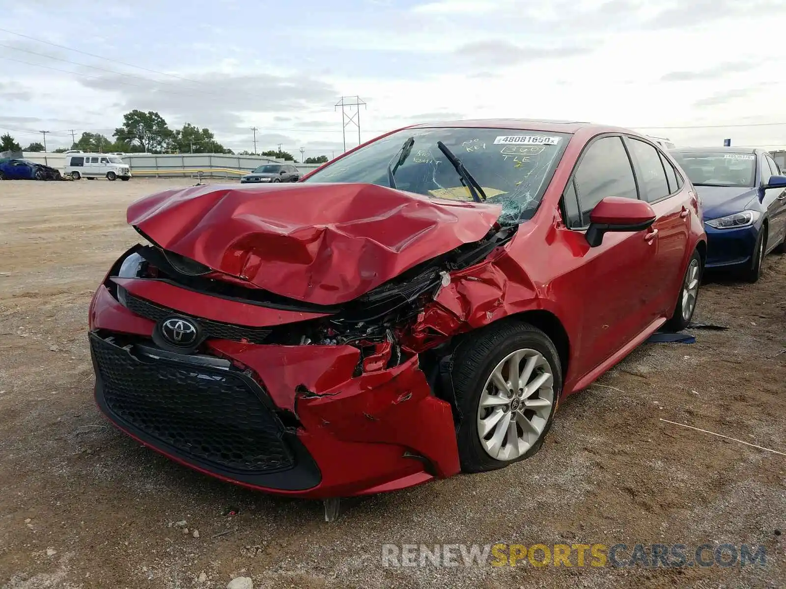 2 Photograph of a damaged car JTDHPRAE8LJ009850 TOYOTA COROLLA 2020