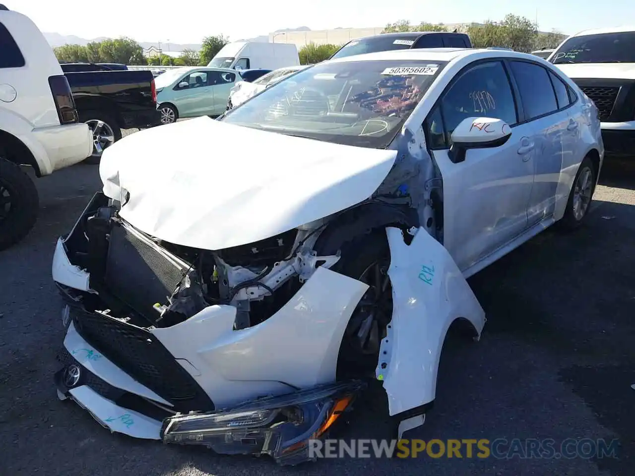 2 Photograph of a damaged car JTDHPRAE8LJ010996 TOYOTA COROLLA 2020