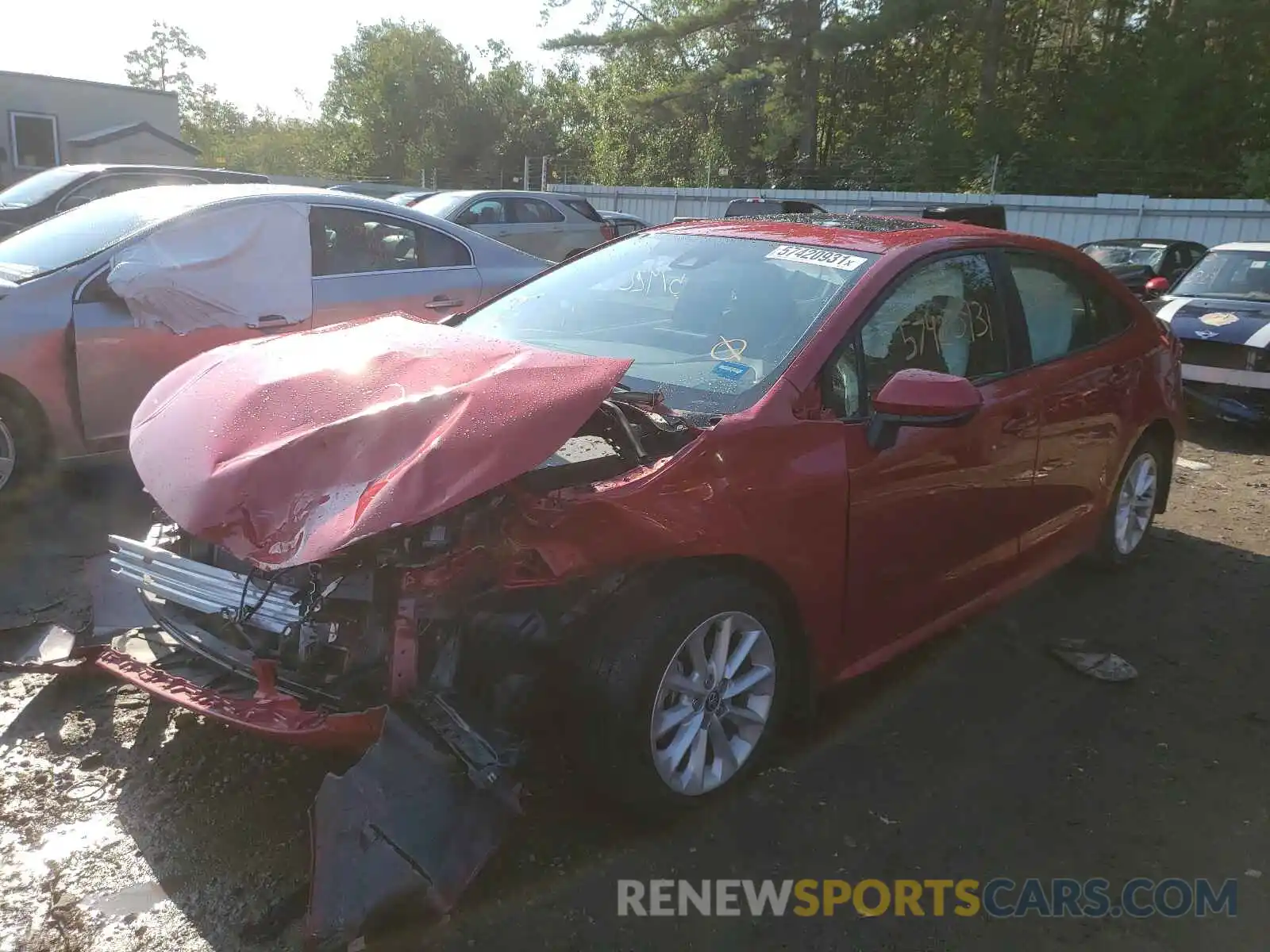 2 Photograph of a damaged car JTDHPRAE8LJ011923 TOYOTA COROLLA 2020