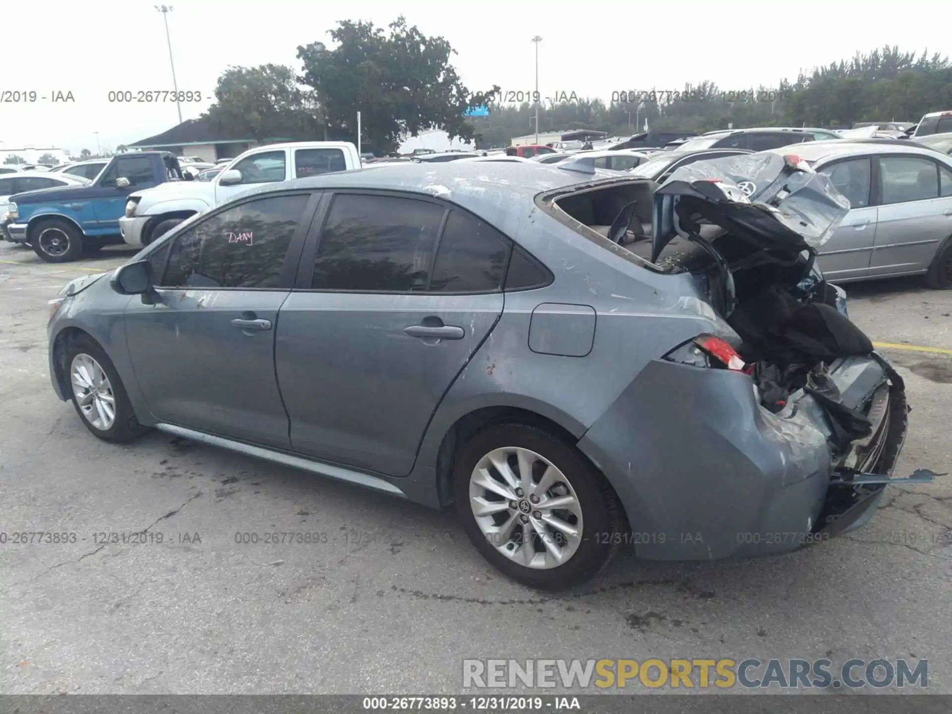 3 Photograph of a damaged car JTDHPRAE8LJ013140 TOYOTA COROLLA 2020