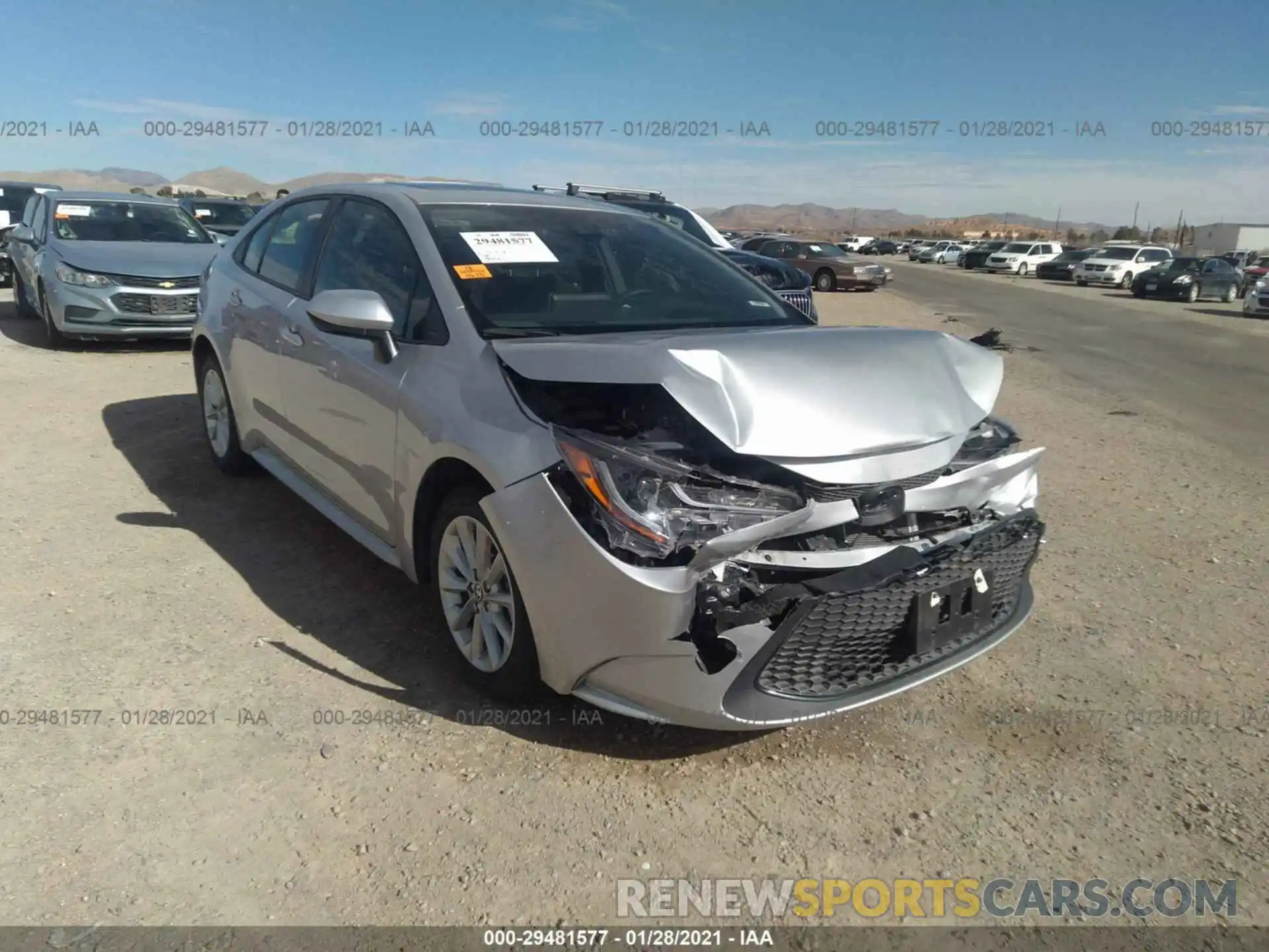 1 Photograph of a damaged car JTDHPRAE8LJ031461 TOYOTA COROLLA 2020