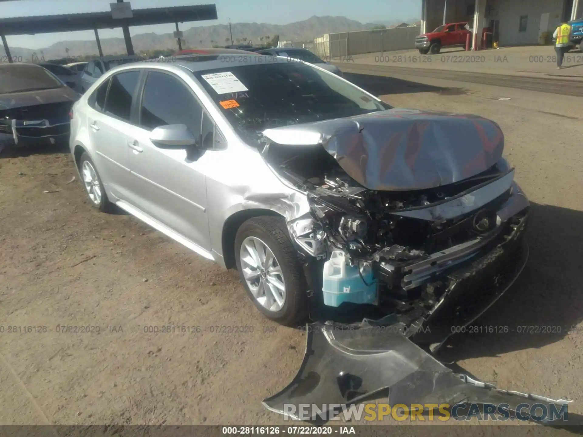 1 Photograph of a damaged car JTDHPRAE8LJ033114 TOYOTA COROLLA 2020