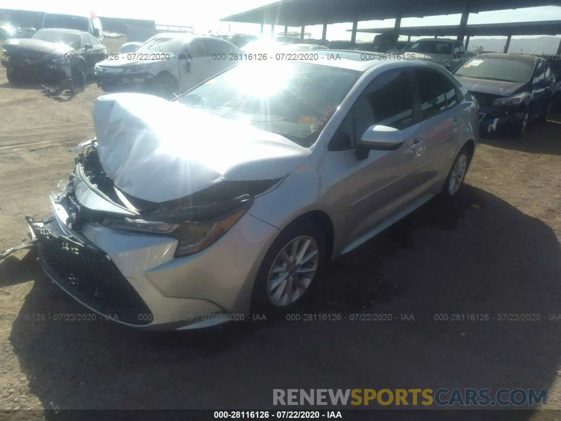 2 Photograph of a damaged car JTDHPRAE8LJ033114 TOYOTA COROLLA 2020