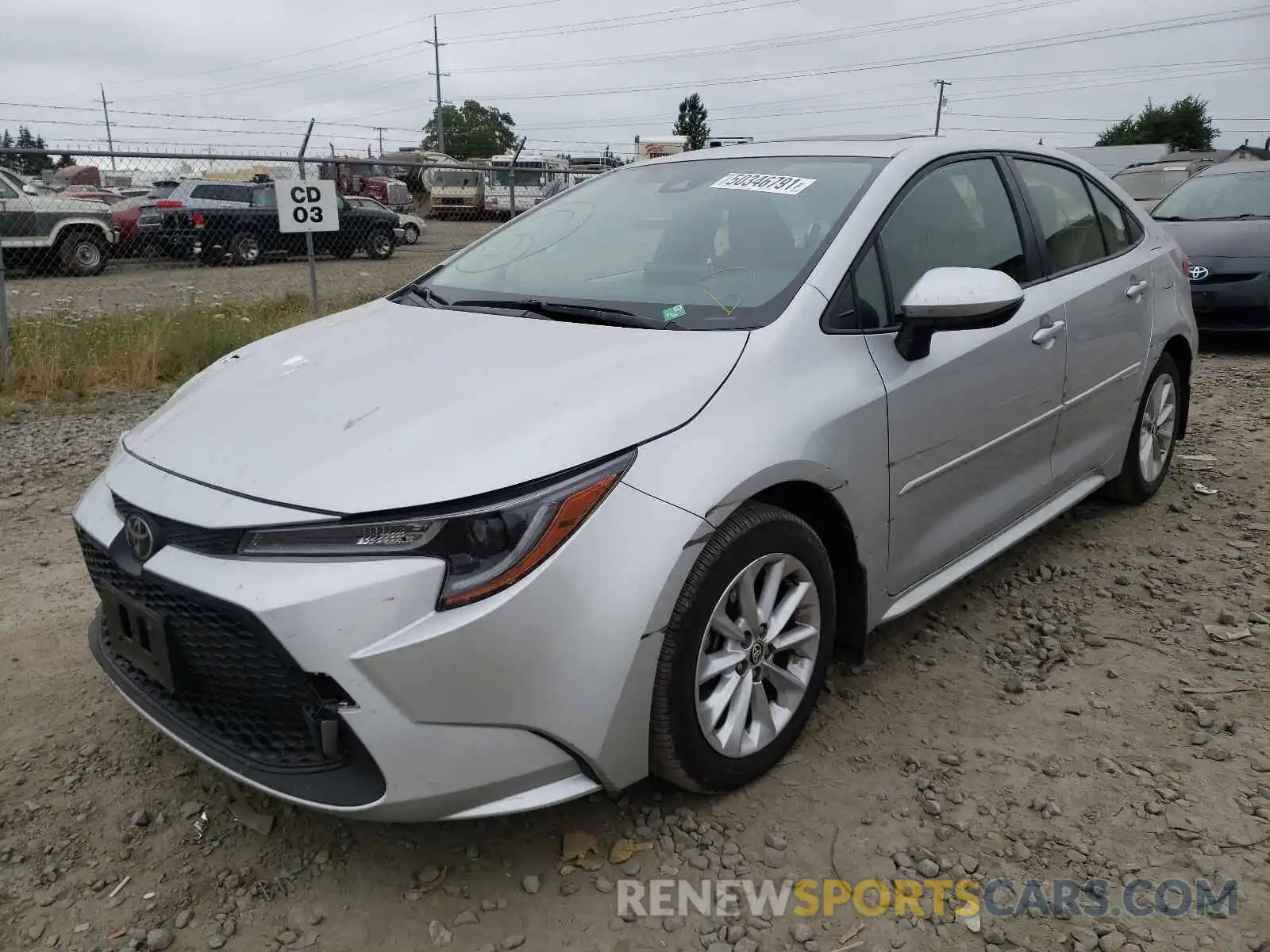 2 Photograph of a damaged car JTDHPRAE9LJ015155 TOYOTA COROLLA 2020