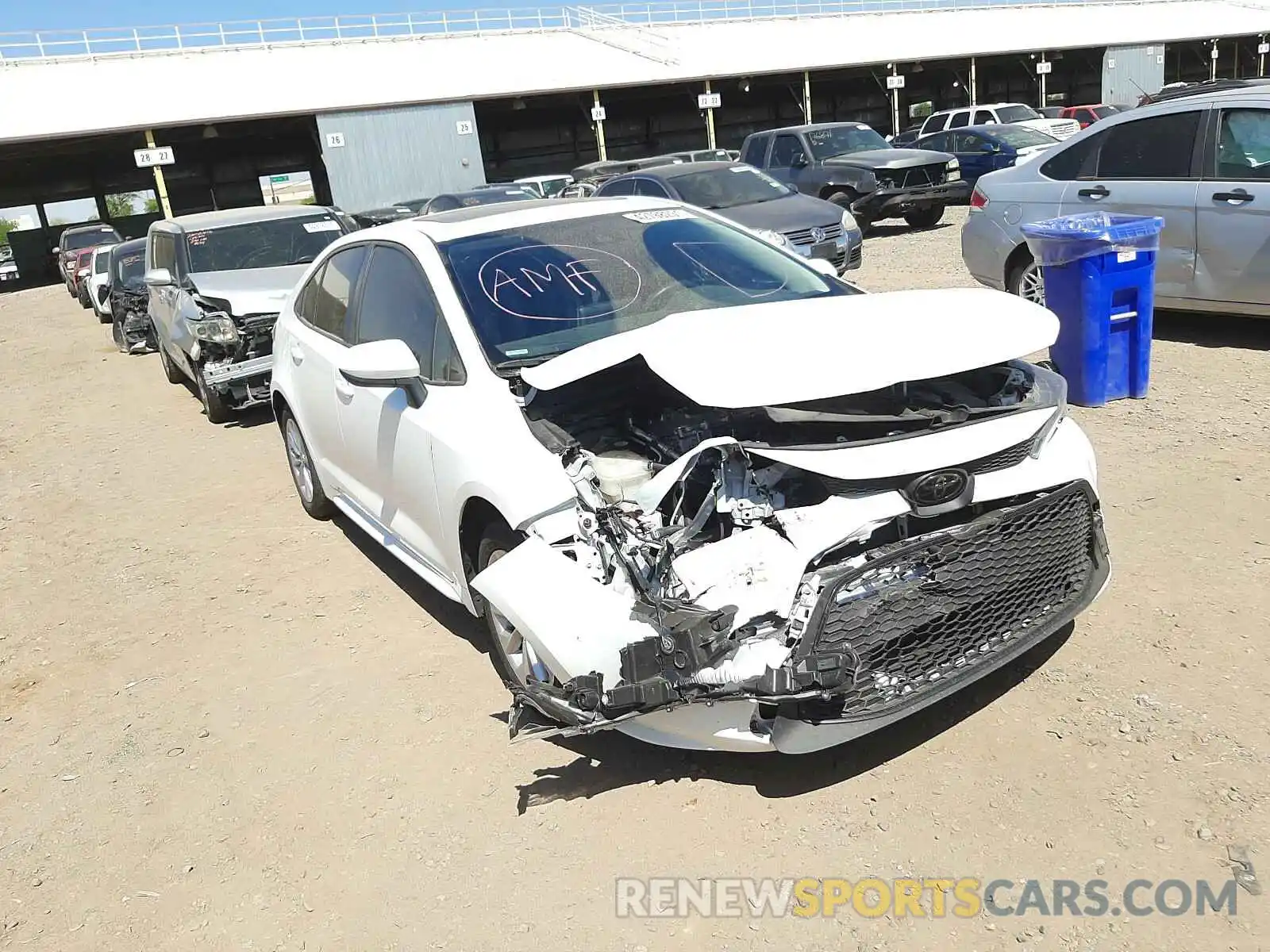 1 Photograph of a damaged car JTDHPRAE9LJ055154 TOYOTA COROLLA 2020