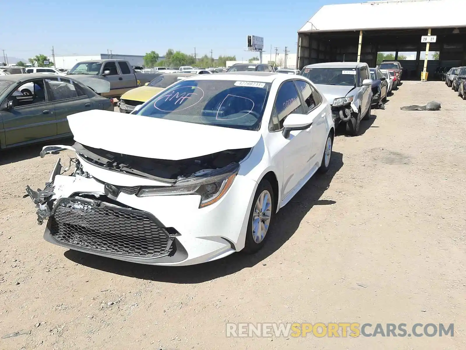 2 Photograph of a damaged car JTDHPRAE9LJ055154 TOYOTA COROLLA 2020