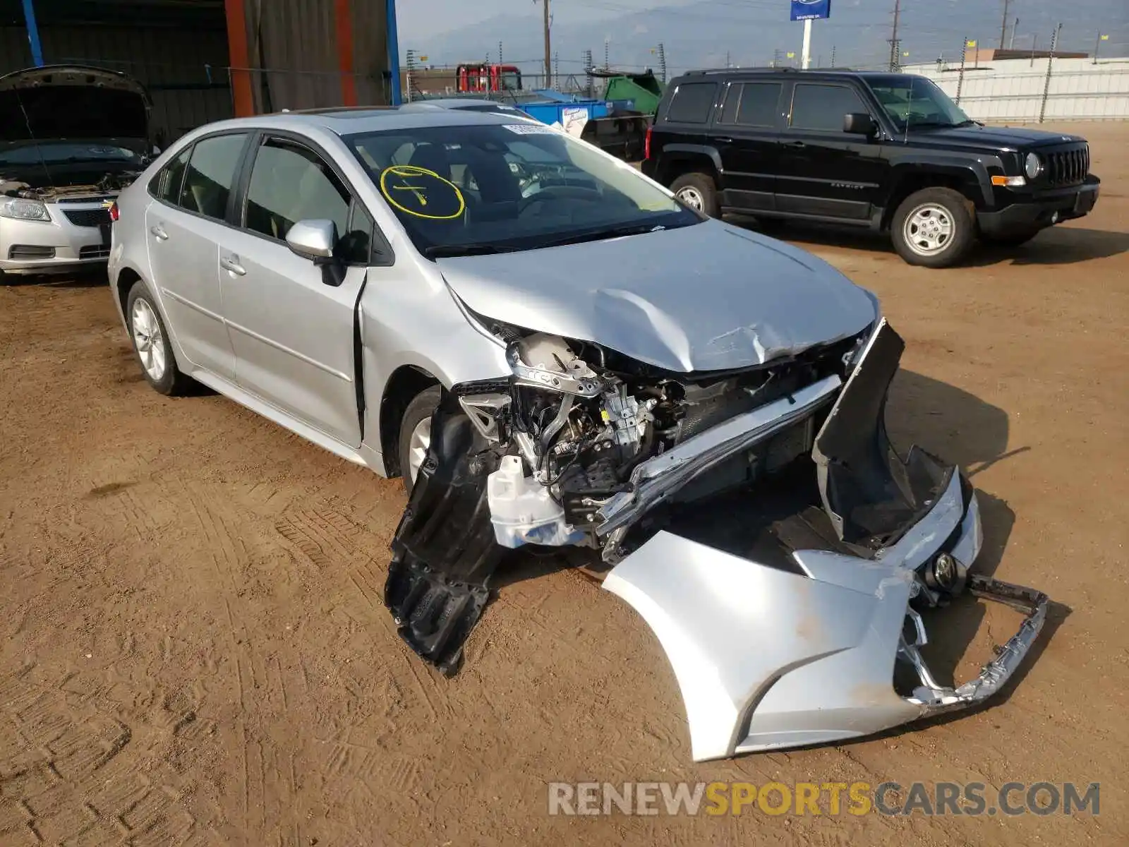 1 Photograph of a damaged car JTDHPRAEXLJ000597 TOYOTA COROLLA 2020