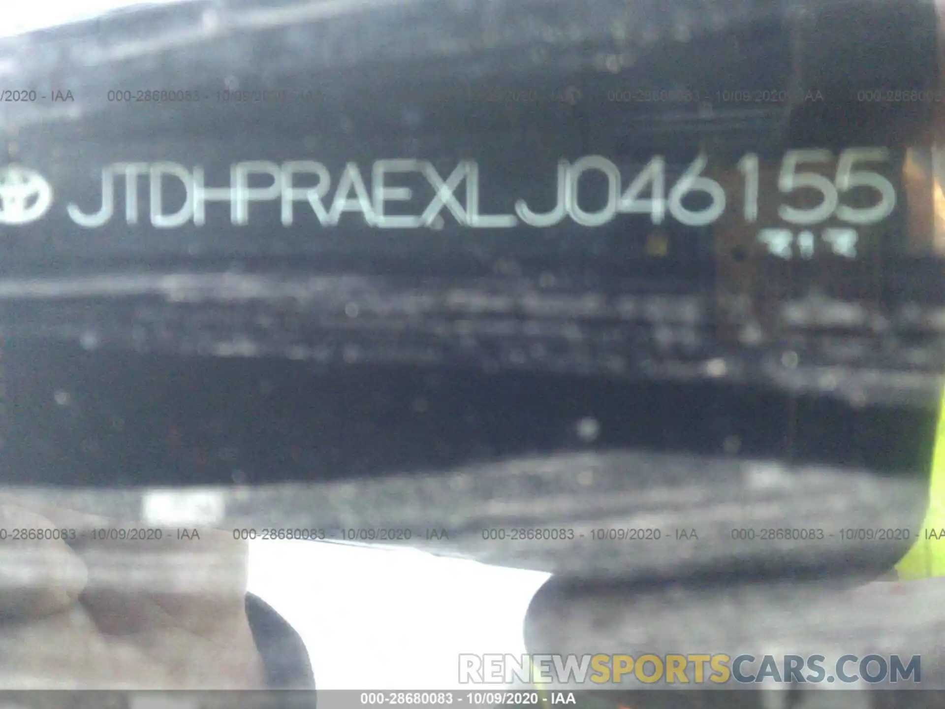 9 Photograph of a damaged car JTDHPRAEXLJ046155 TOYOTA COROLLA 2020