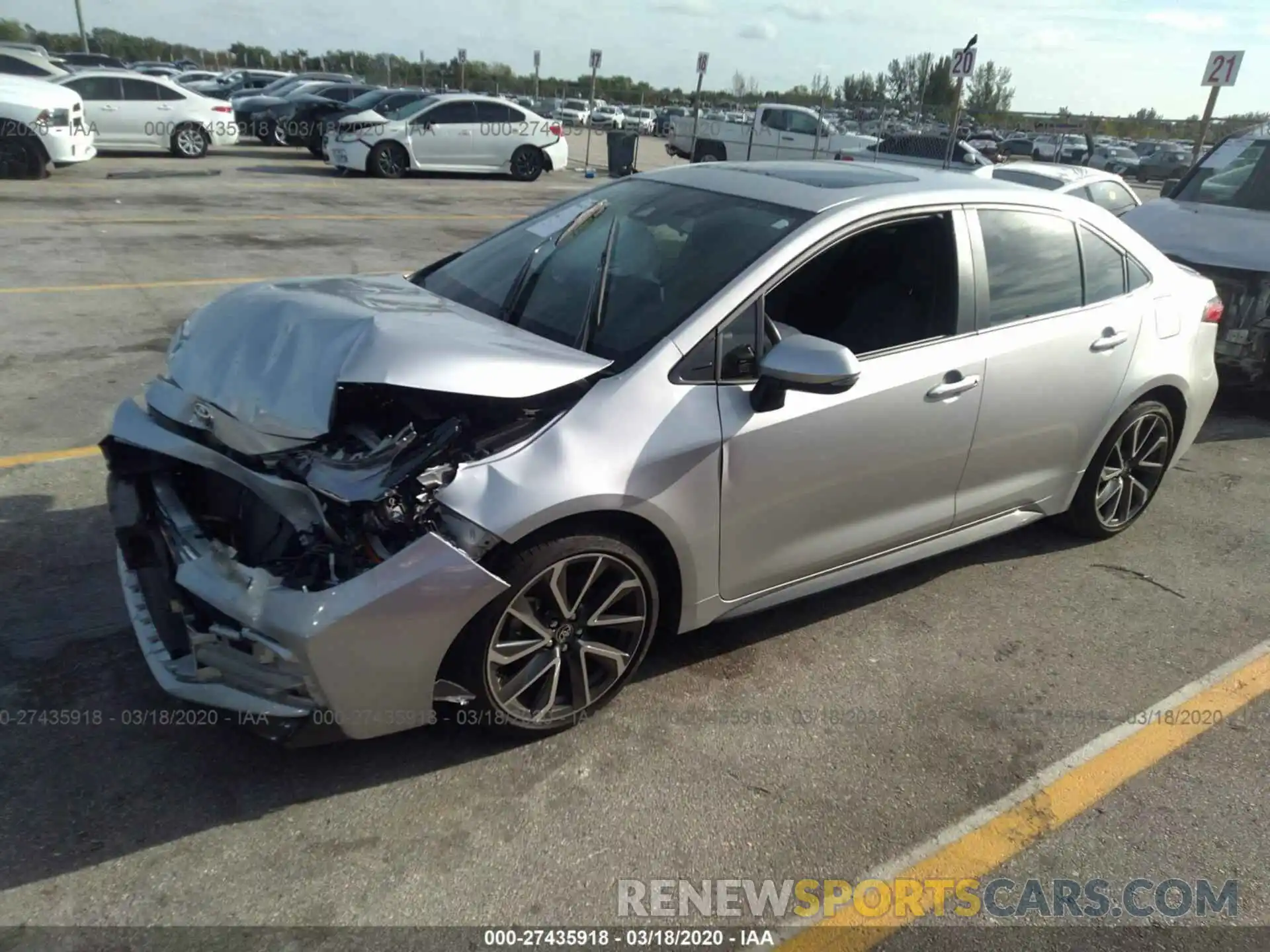 2 Photograph of a damaged car JTDM4RCE3LJ014958 TOYOTA COROLLA 2020