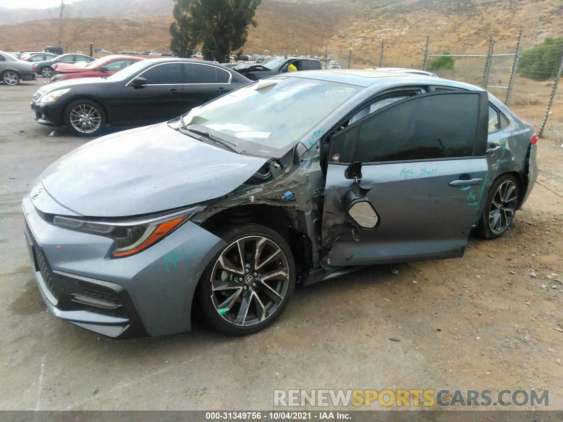 2 Photograph of a damaged car JTDM4RCEXLJ043535 TOYOTA COROLLA 2020