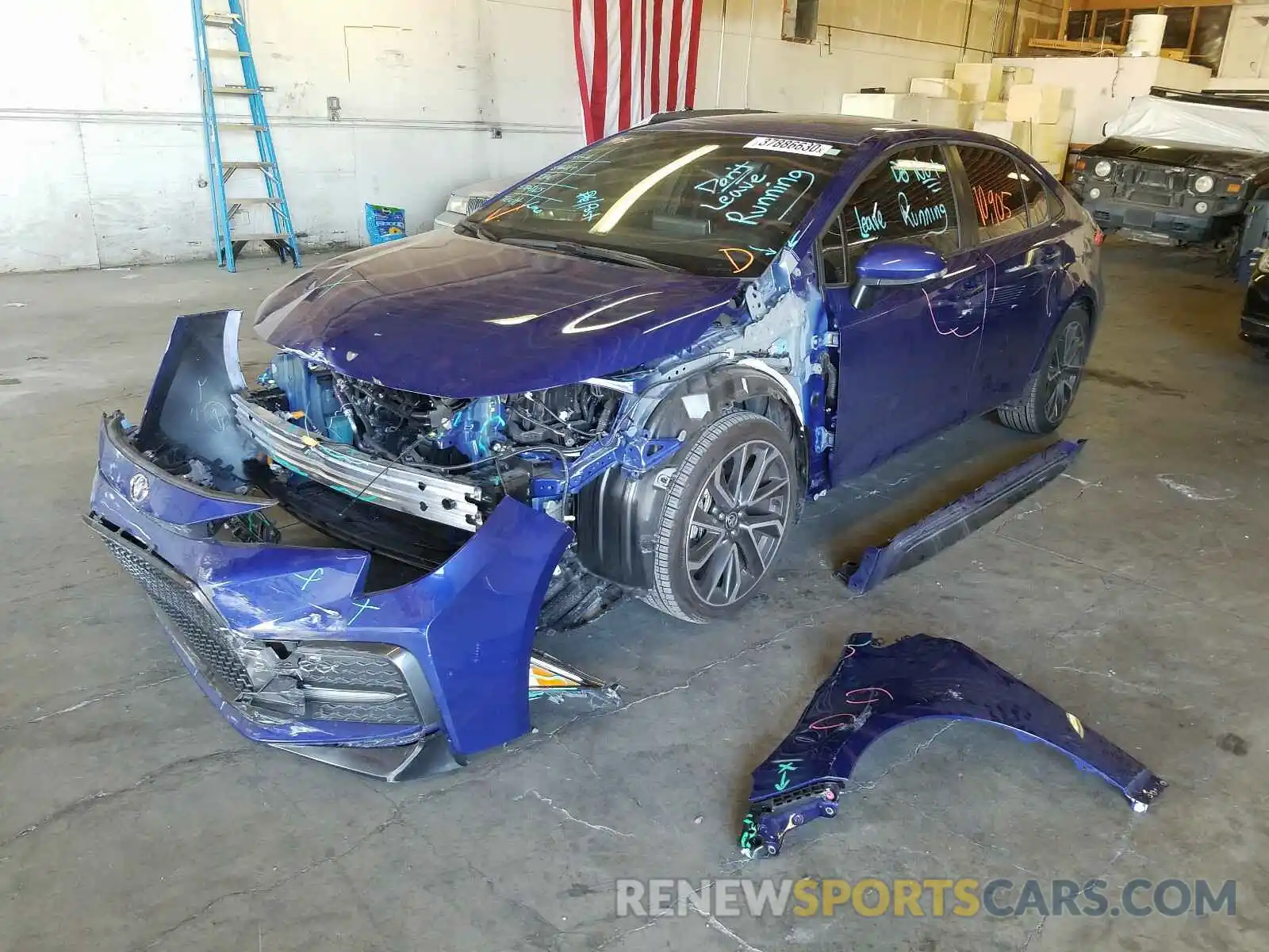 2 Photograph of a damaged car JTDP4RCE0LJ000447 TOYOTA COROLLA 2020