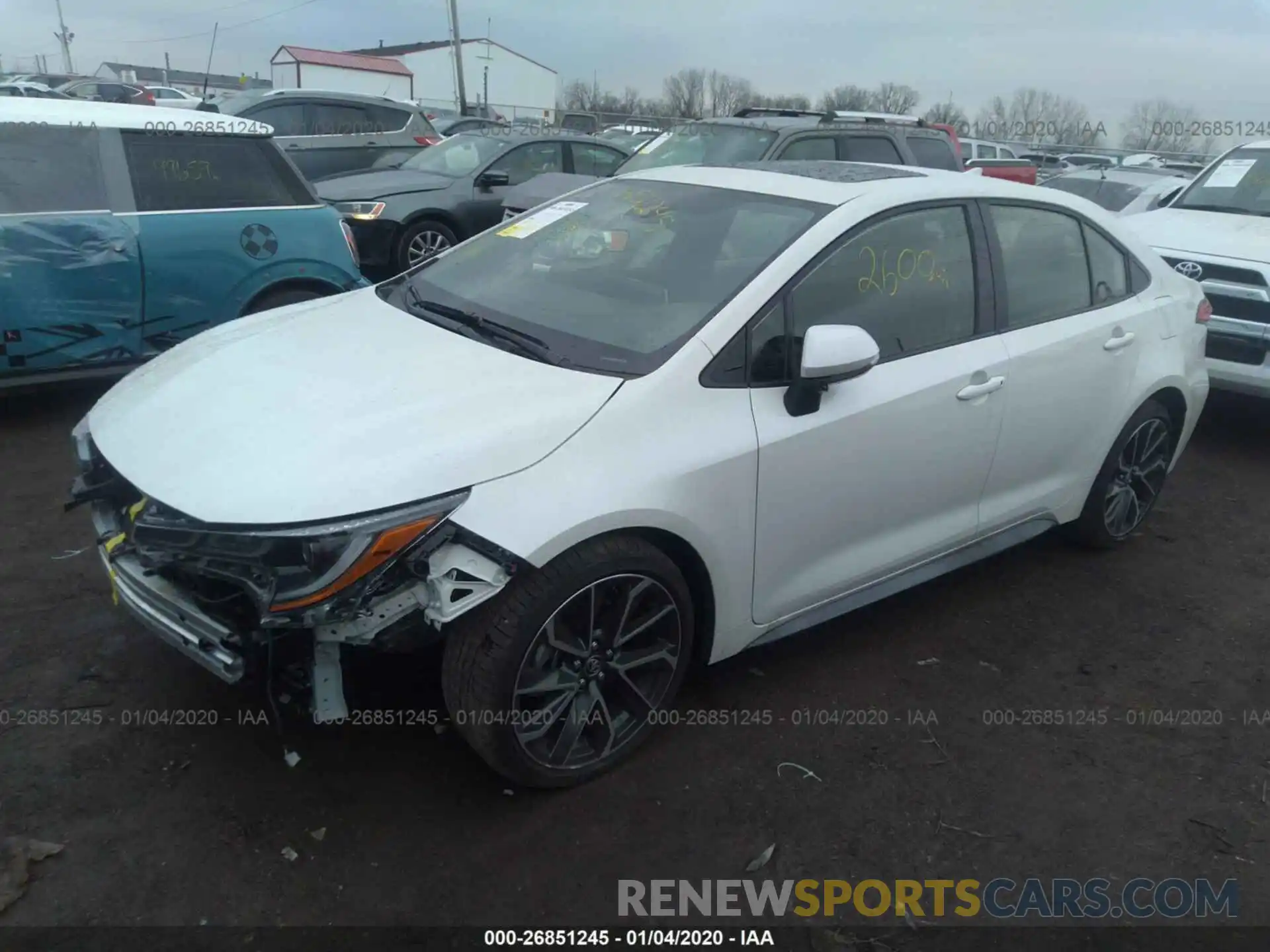 2 Photograph of a damaged car JTDP4RCE0LJ029558 TOYOTA COROLLA 2020