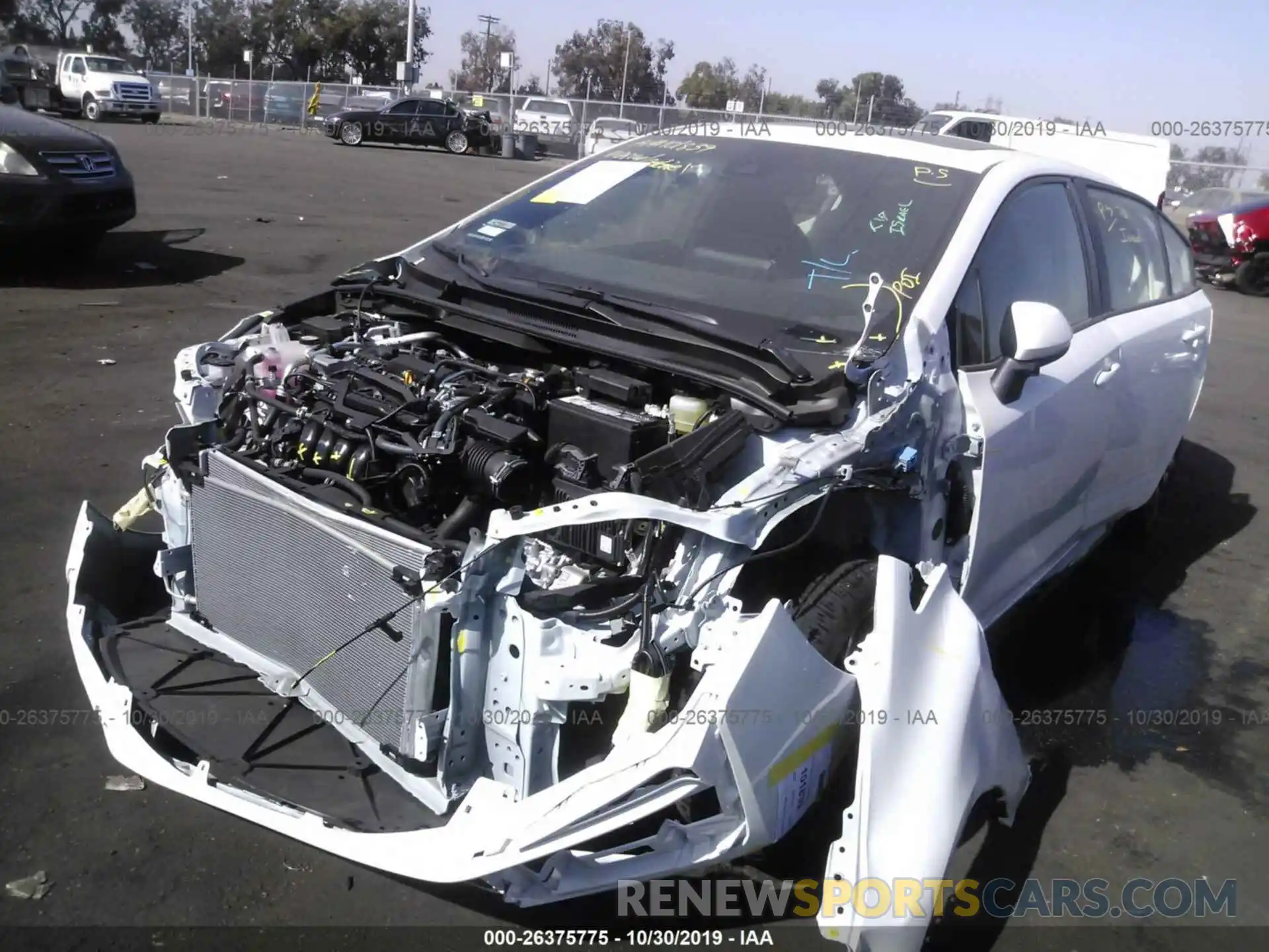 2 Photograph of a damaged car JTDP4RCE0LJ035554 TOYOTA COROLLA 2020