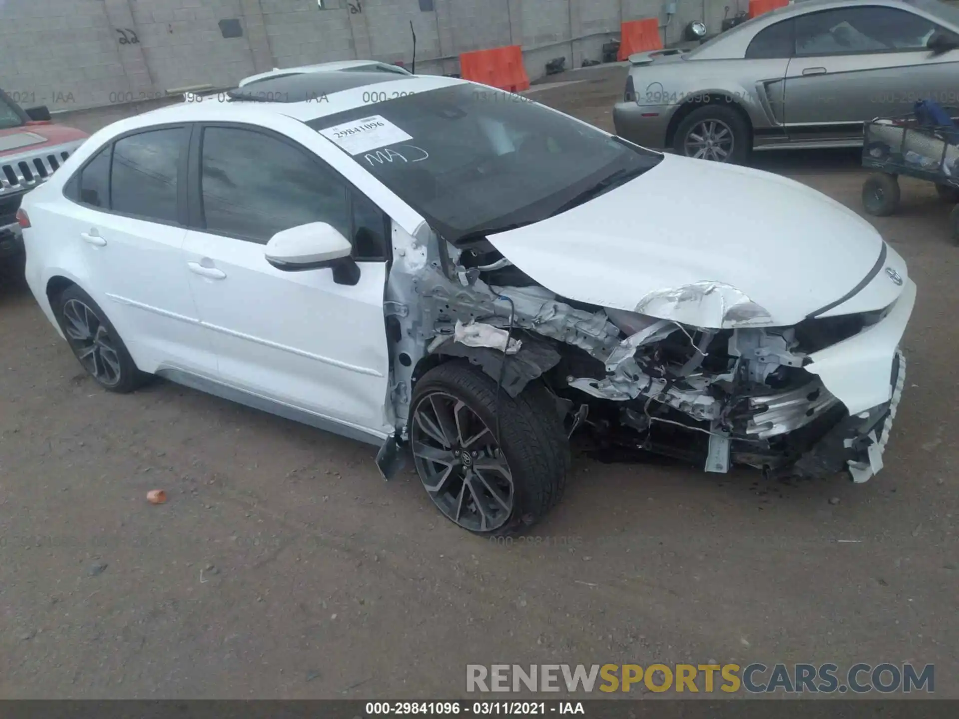 1 Photograph of a damaged car JTDP4RCE1LJ001607 TOYOTA COROLLA 2020