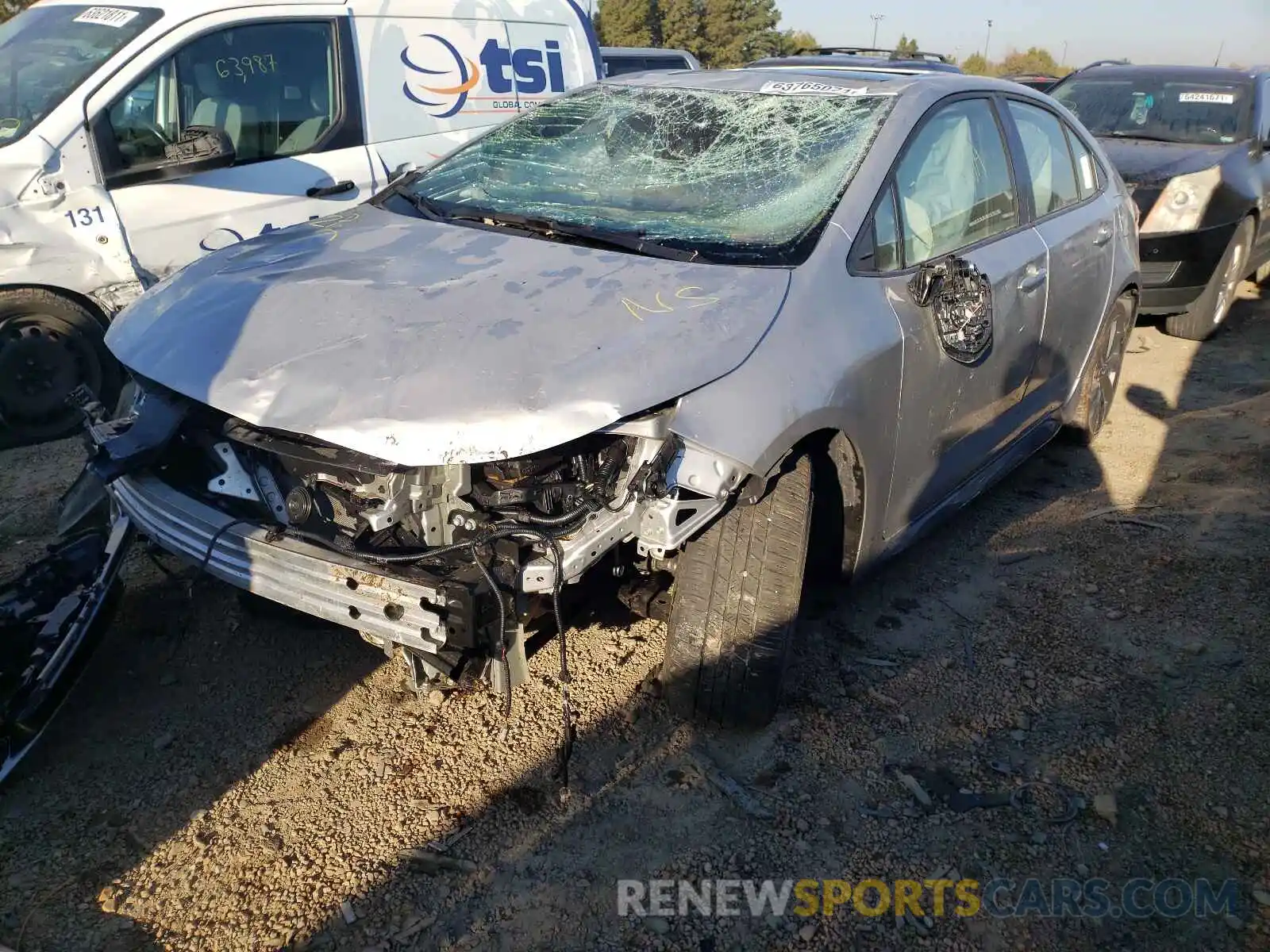 2 Photograph of a damaged car JTDP4RCE1LJ001638 TOYOTA COROLLA 2020