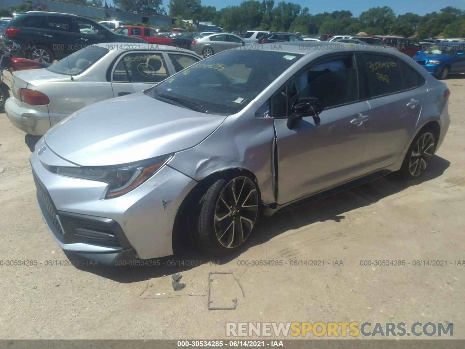 2 Photograph of a damaged car JTDP4RCE1LJ017452 TOYOTA COROLLA 2020