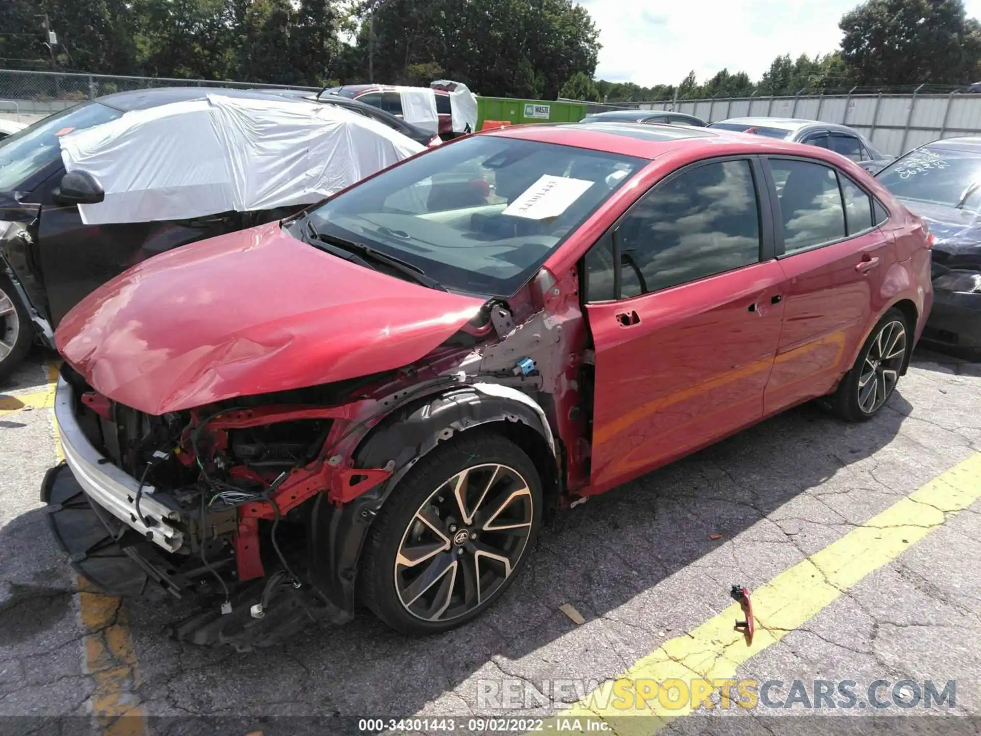 2 Photograph of a damaged car JTDP4RCE1LJ024949 TOYOTA COROLLA 2020