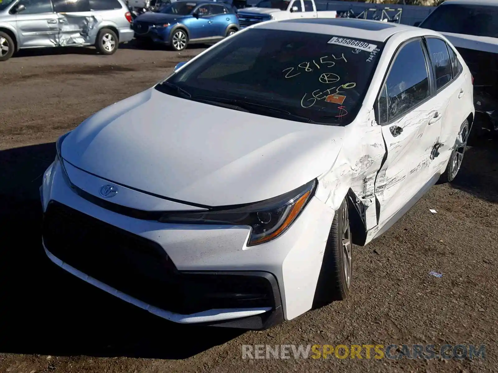 2 Photograph of a damaged car JTDP4RCE3LJ009725 TOYOTA COROLLA 2020