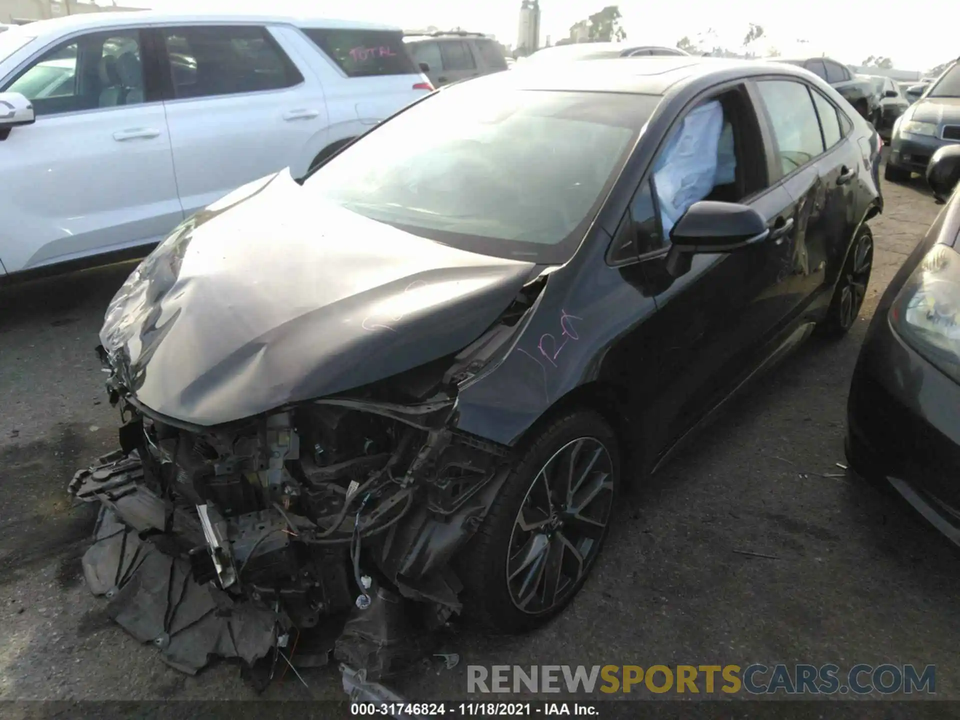 2 Photograph of a damaged car JTDP4RCE3LJ018408 TOYOTA COROLLA 2020