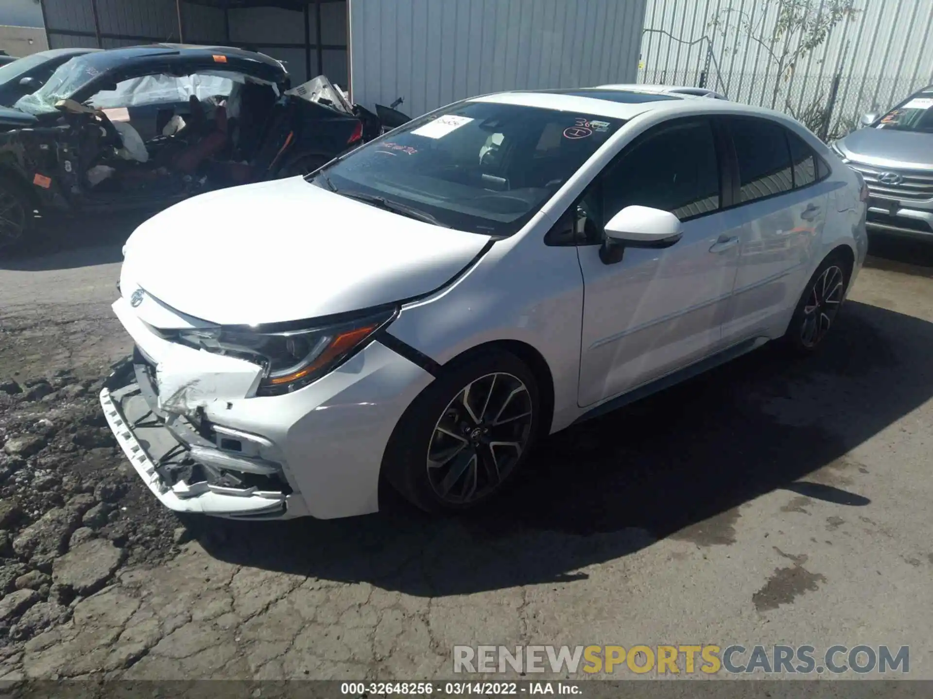 2 Photograph of a damaged car JTDP4RCE3LJ019753 TOYOTA COROLLA 2020