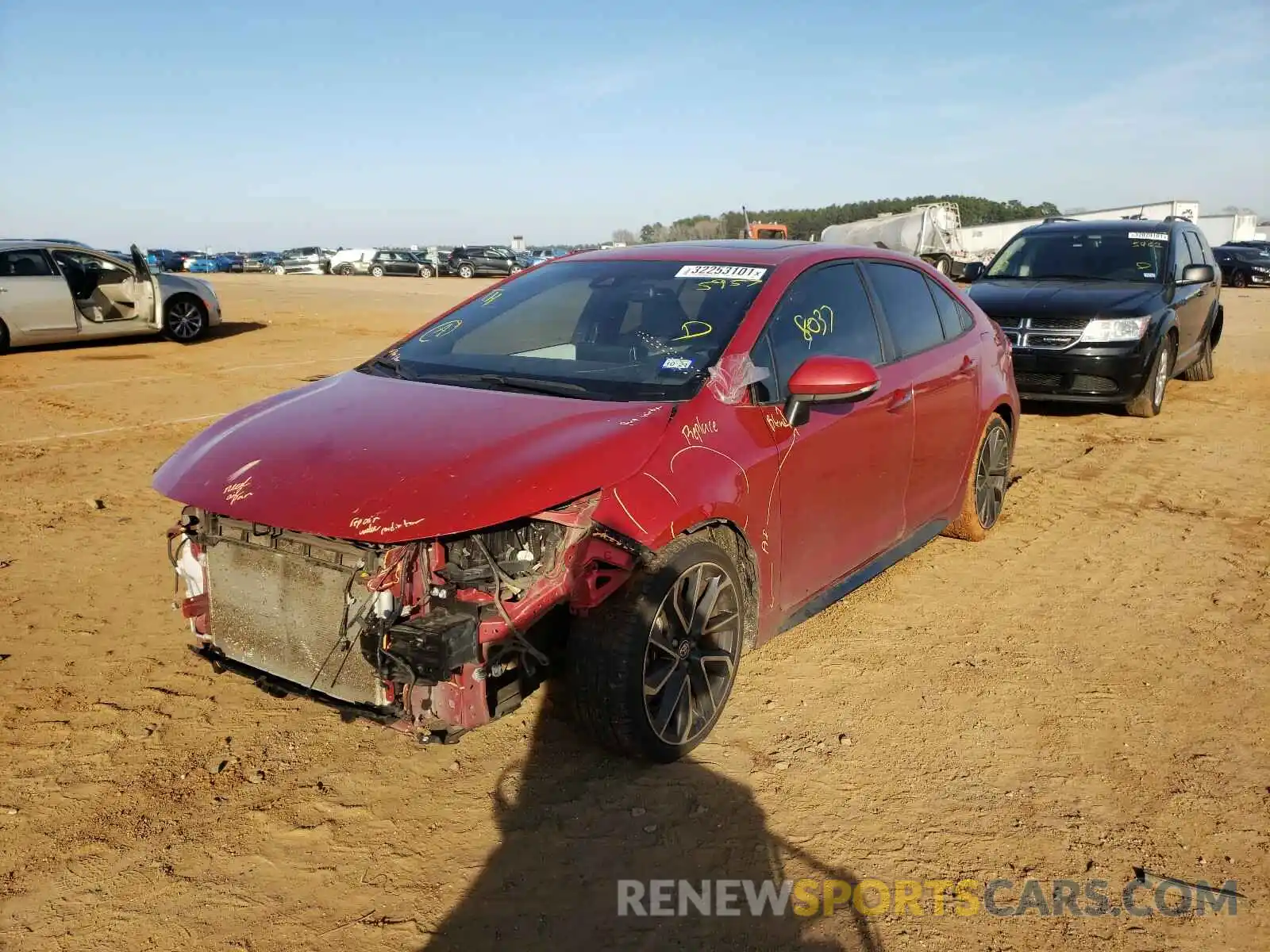 2 Photograph of a damaged car JTDP4RCE4LJ005957 TOYOTA COROLLA 2020