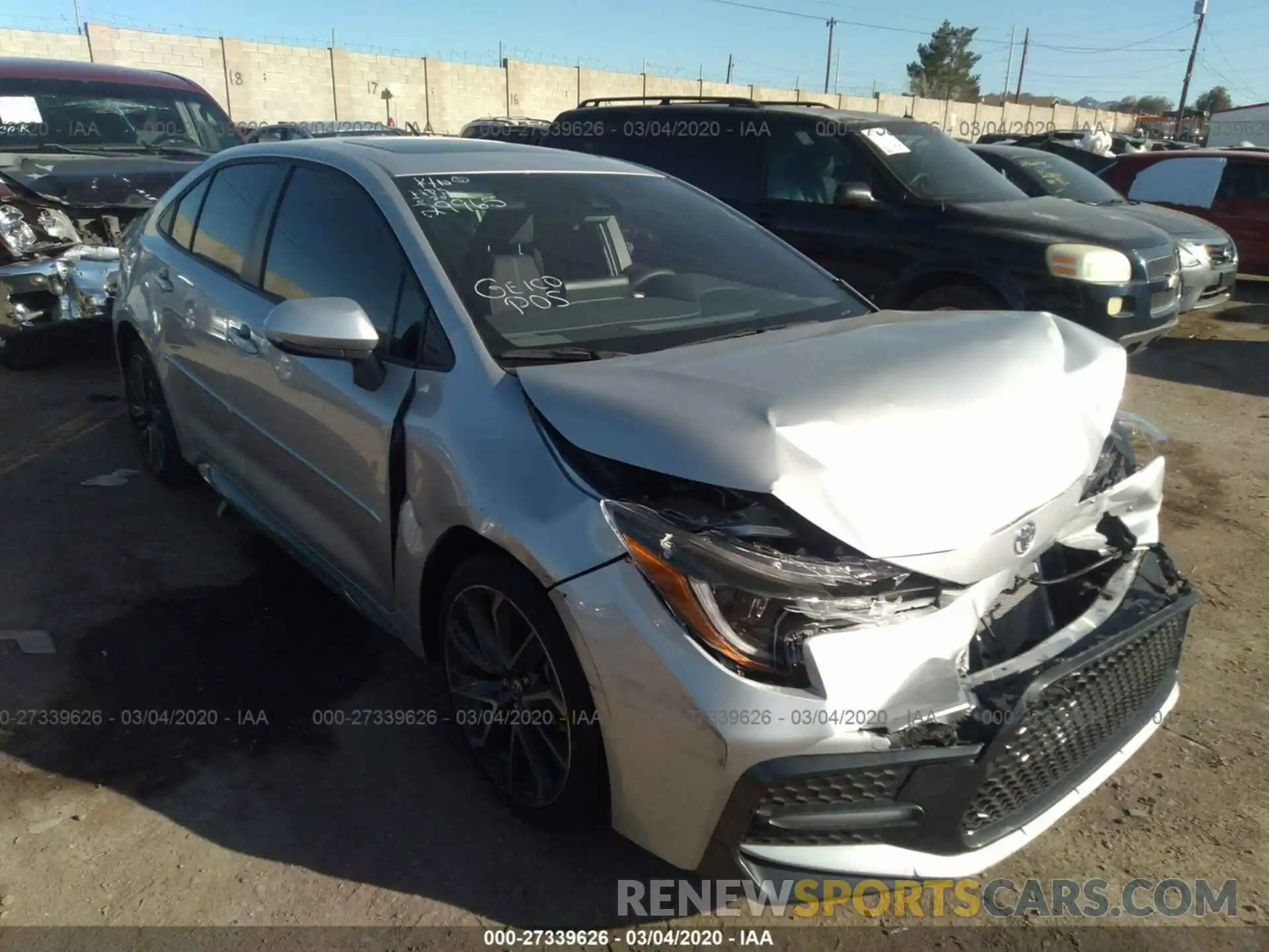 1 Photograph of a damaged car JTDP4RCE4LJ019101 TOYOTA COROLLA 2020