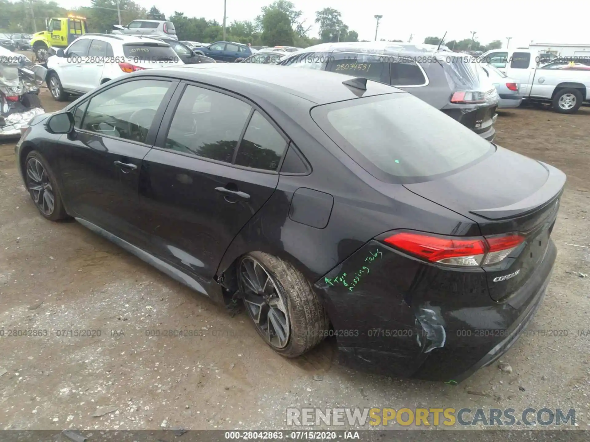 3 Photograph of a damaged car JTDP4RCE4LJ029496 TOYOTA COROLLA 2020