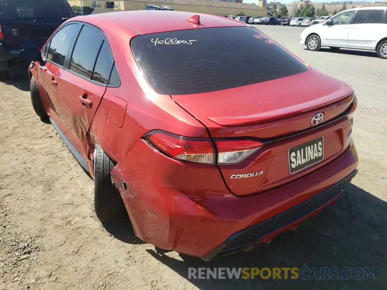 3 Photograph of a damaged car JTDP4RCE6LJ031475 TOYOTA COROLLA 2020