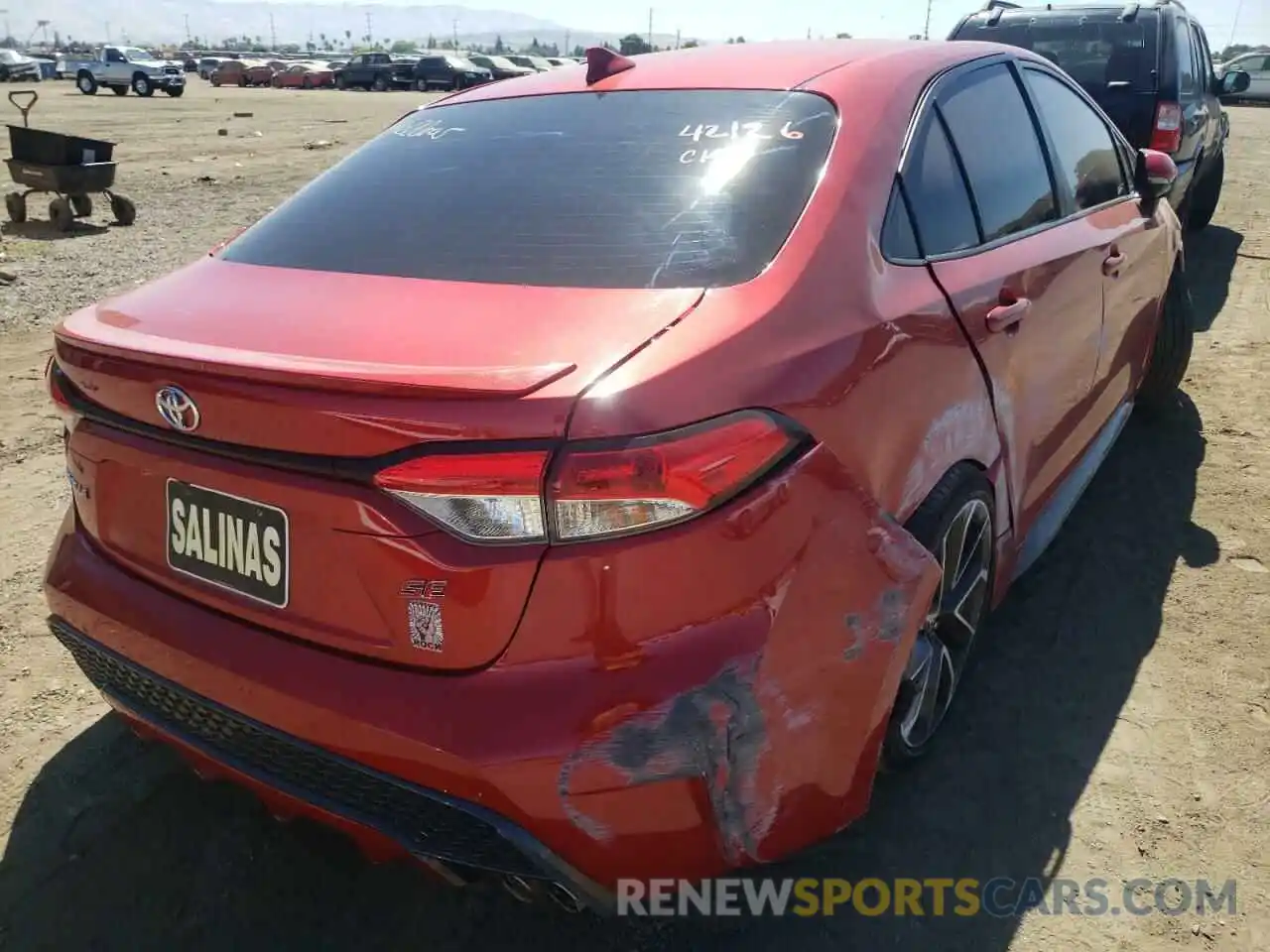 4 Photograph of a damaged car JTDP4RCE6LJ031475 TOYOTA COROLLA 2020