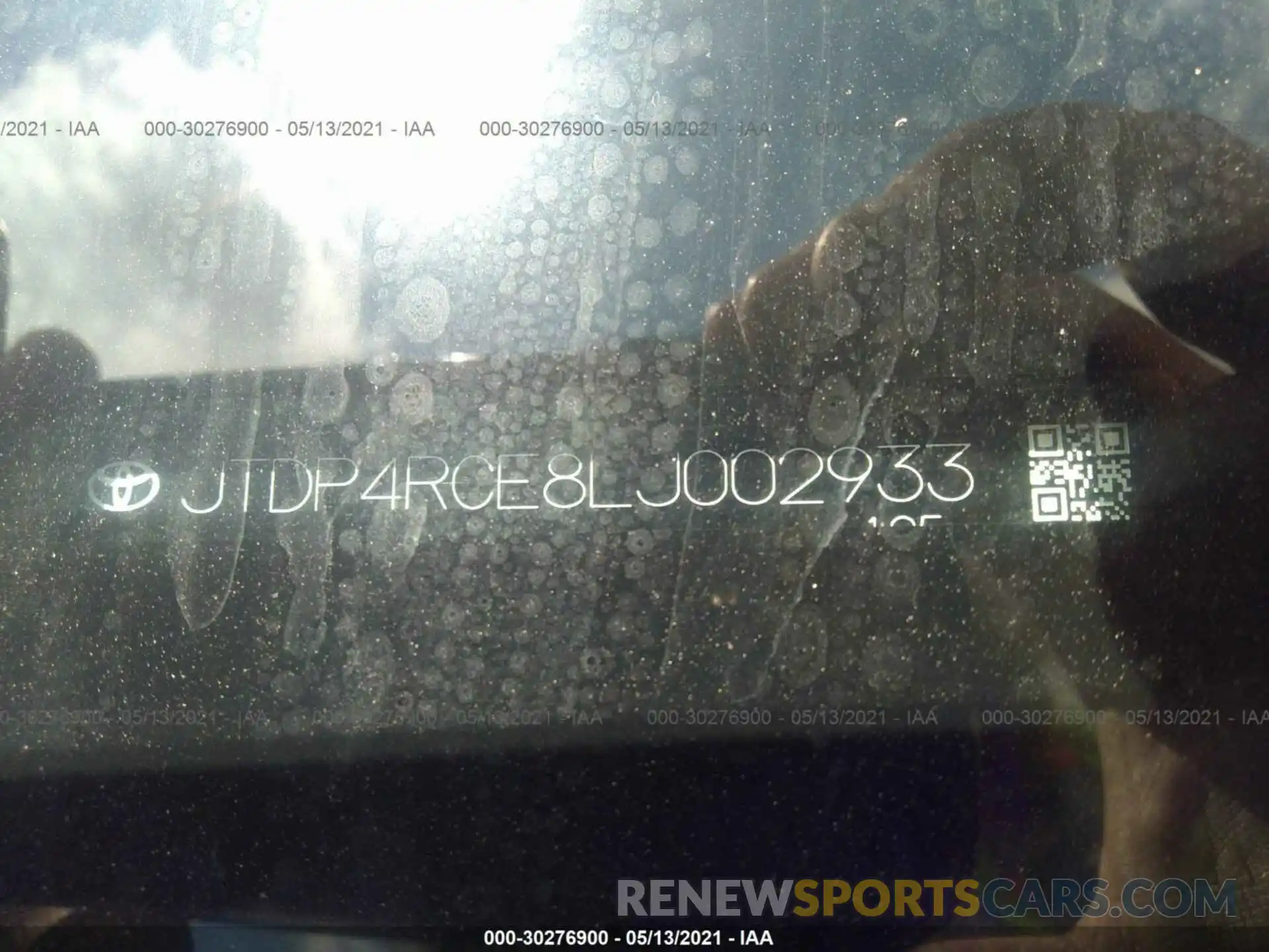 9 Photograph of a damaged car JTDP4RCE8LJ002933 TOYOTA COROLLA 2020
