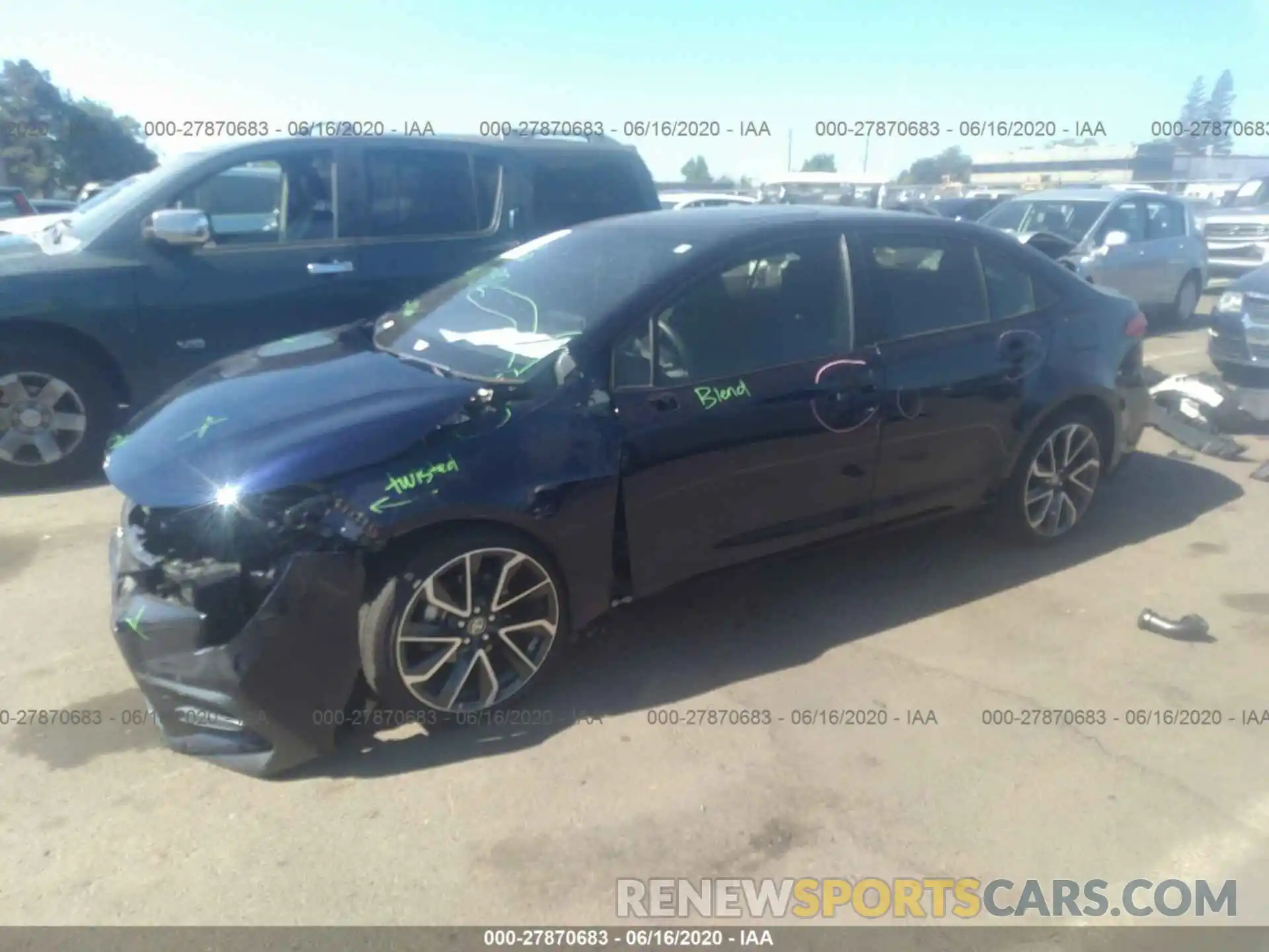 2 Photograph of a damaged car JTDP4RCE8LJ006870 TOYOTA COROLLA 2020