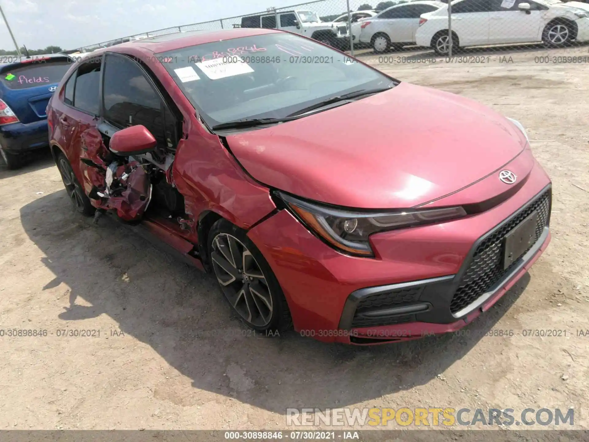 1 Photograph of a damaged car JTDP4RCE8LJ010000 TOYOTA COROLLA 2020