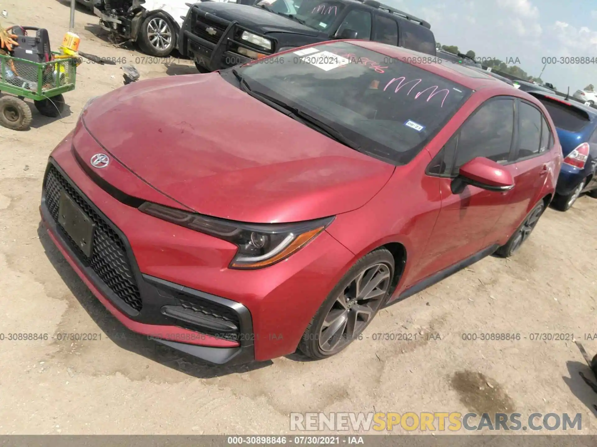 2 Photograph of a damaged car JTDP4RCE8LJ010000 TOYOTA COROLLA 2020