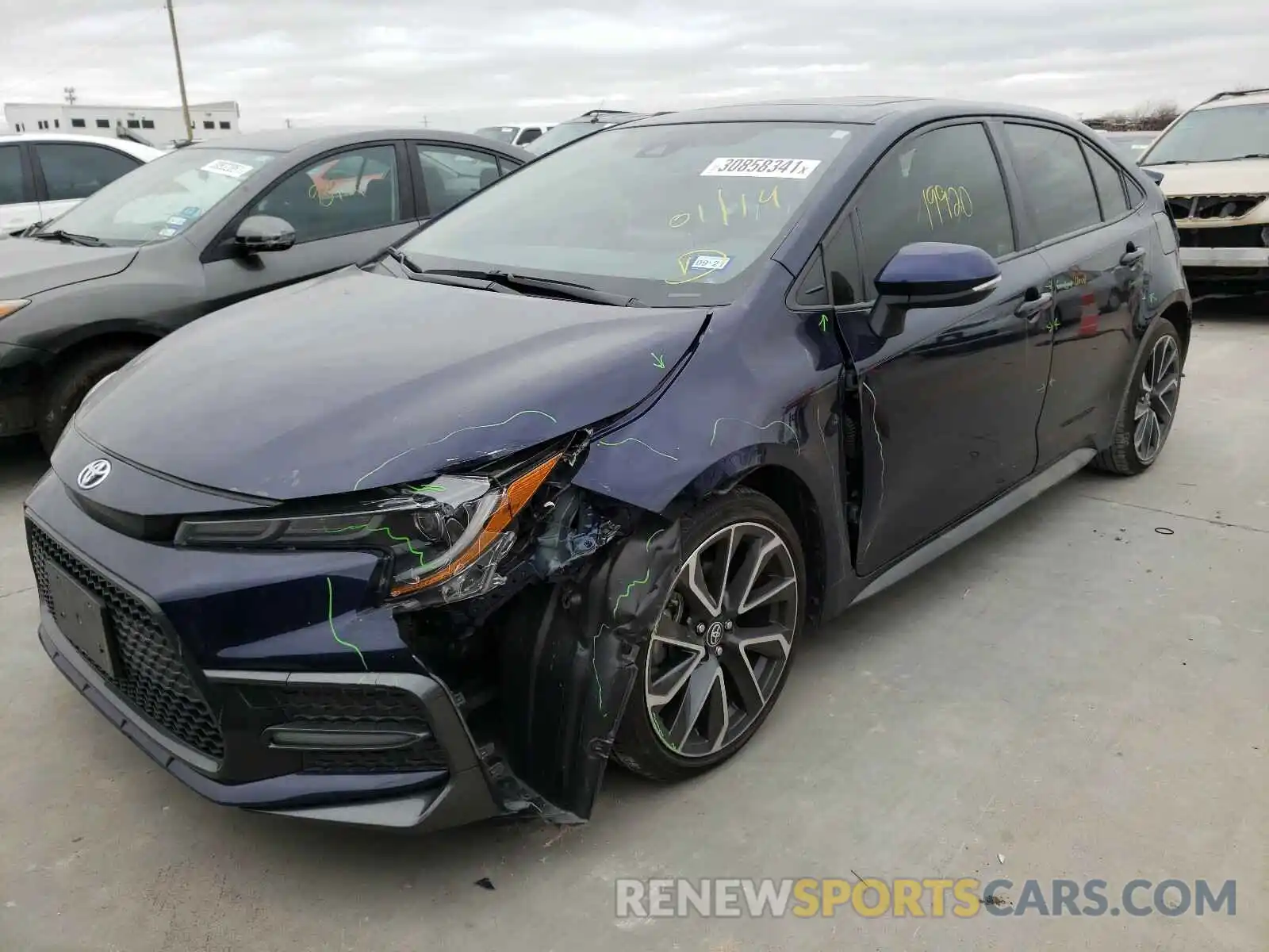 2 Photograph of a damaged car JTDP4RCE9LJ011818 TOYOTA COROLLA 2020