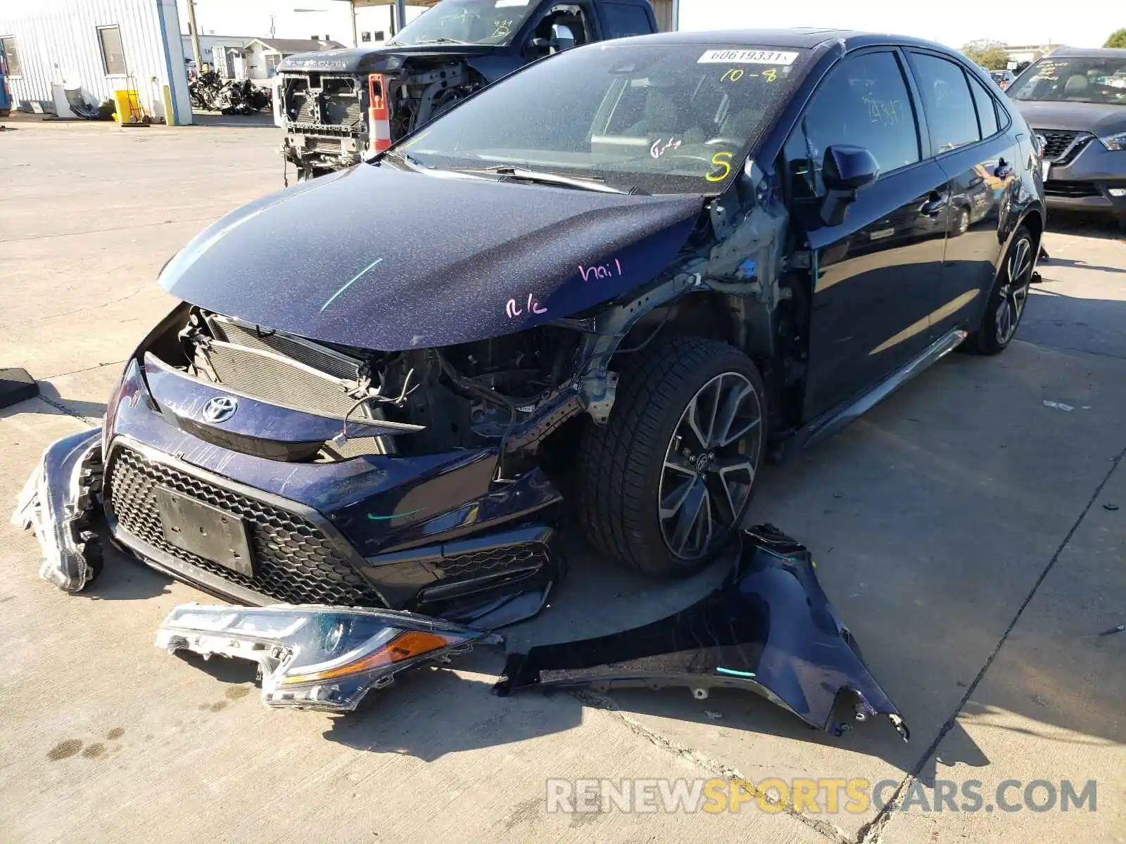 2 Photograph of a damaged car JTDP4RCEXLJ003016 TOYOTA COROLLA 2020