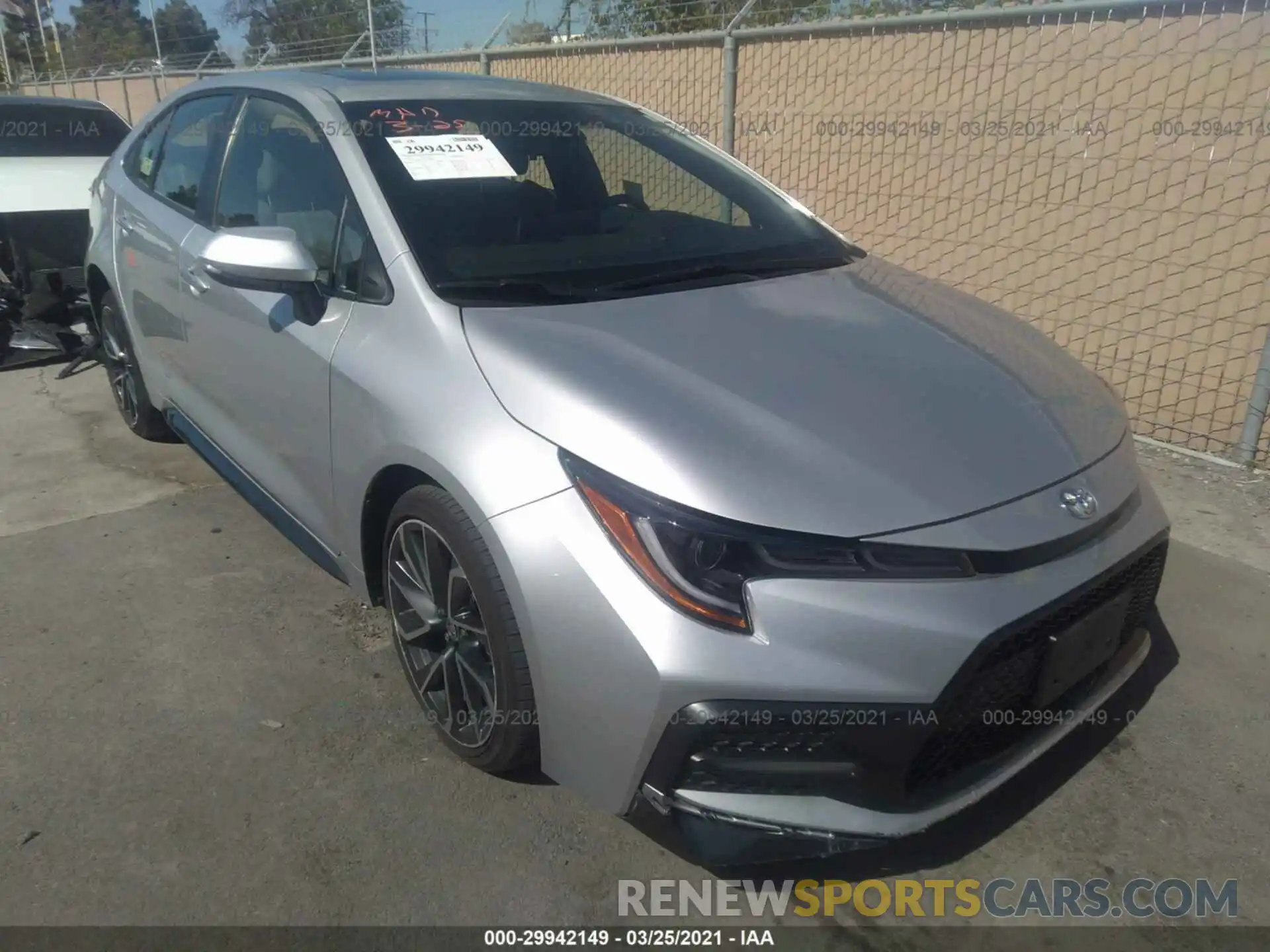 1 Photograph of a damaged car JTDP4RCEXLJ010581 TOYOTA COROLLA 2020