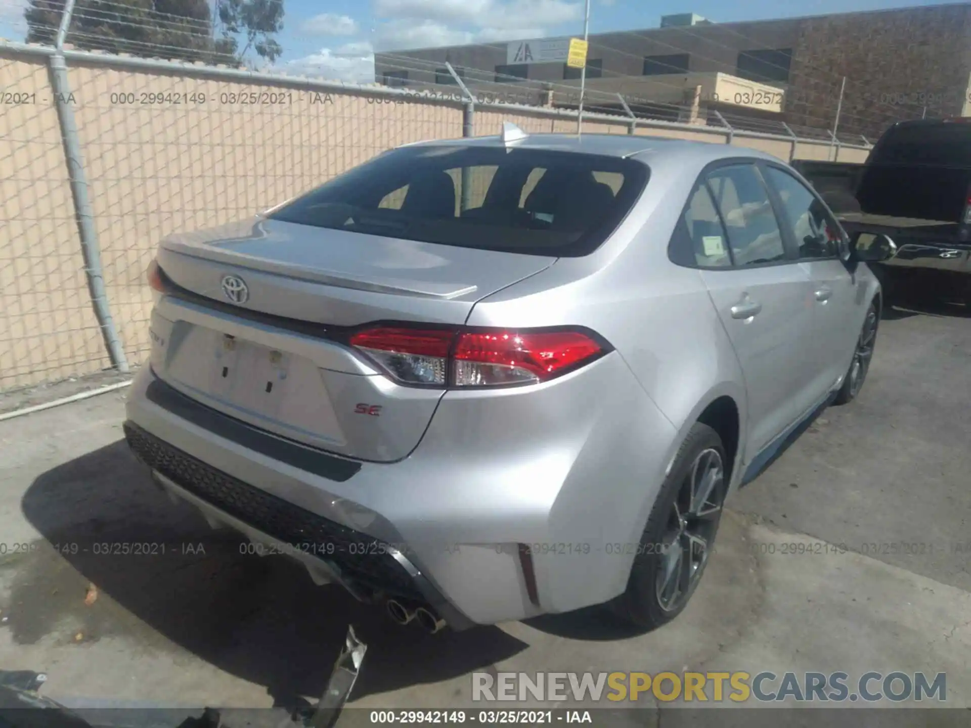 4 Photograph of a damaged car JTDP4RCEXLJ010581 TOYOTA COROLLA 2020