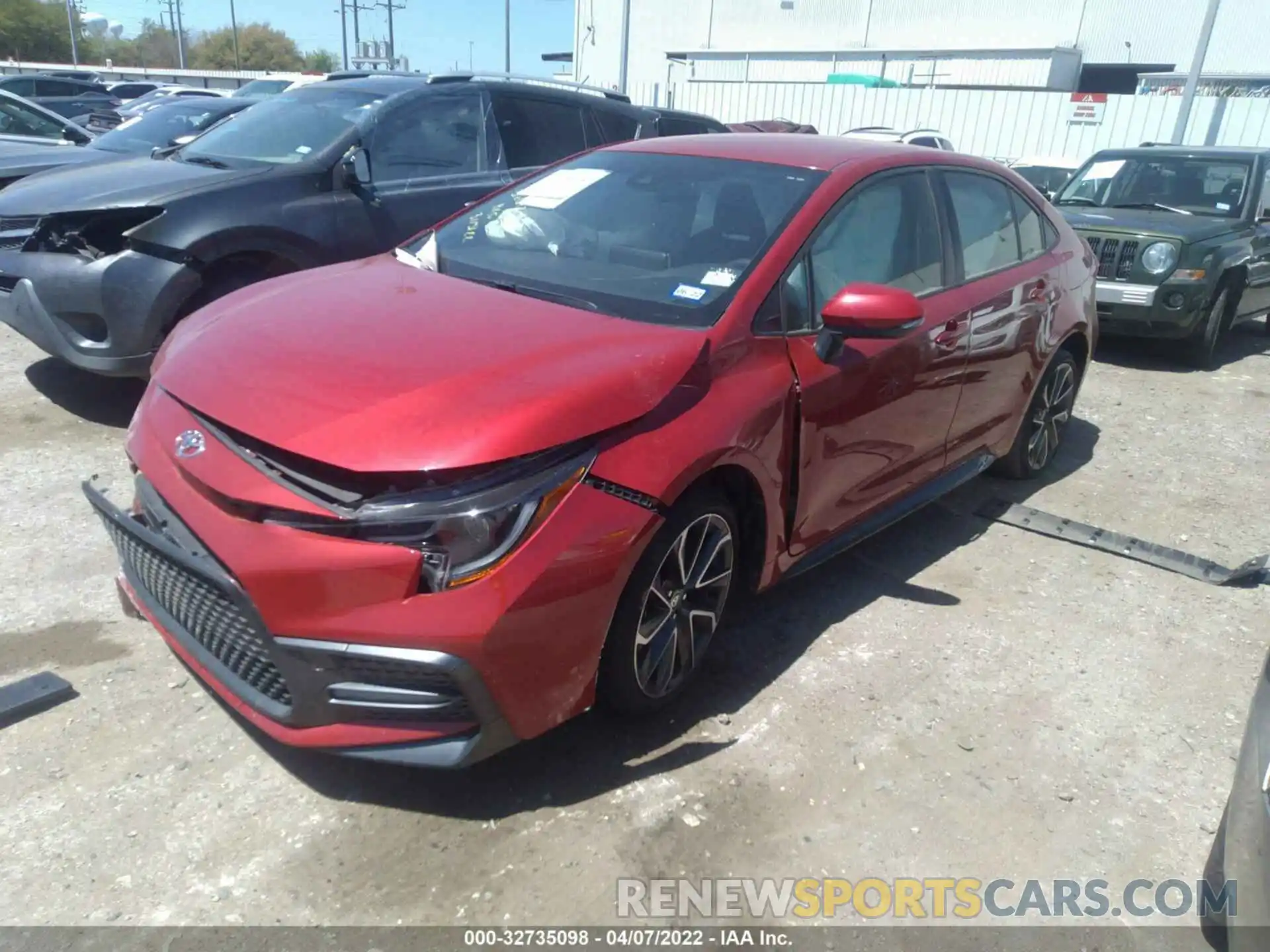 2 Photograph of a damaged car JTDS4RCE0LJ005030 TOYOTA COROLLA 2020