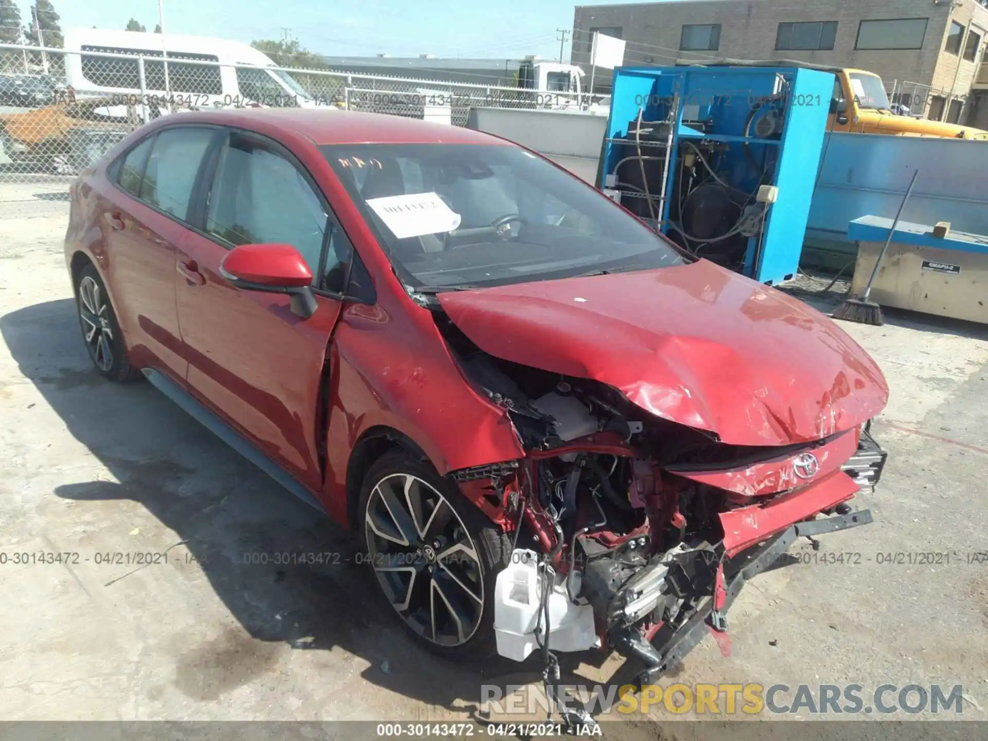 1 Photograph of a damaged car JTDS4RCE0LJ006033 TOYOTA COROLLA 2020