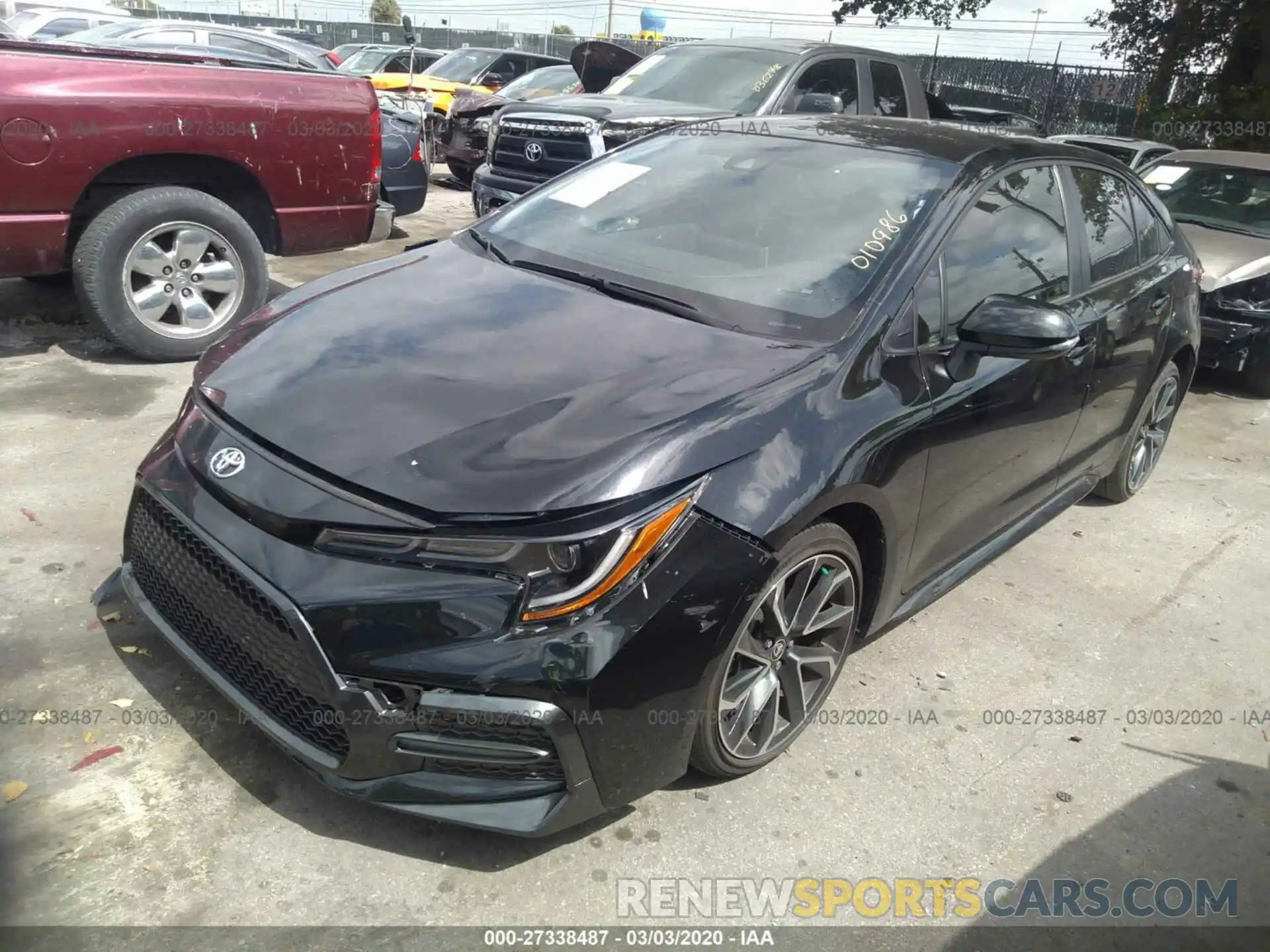 2 Photograph of a damaged car JTDS4RCE0LJ010986 TOYOTA COROLLA 2020