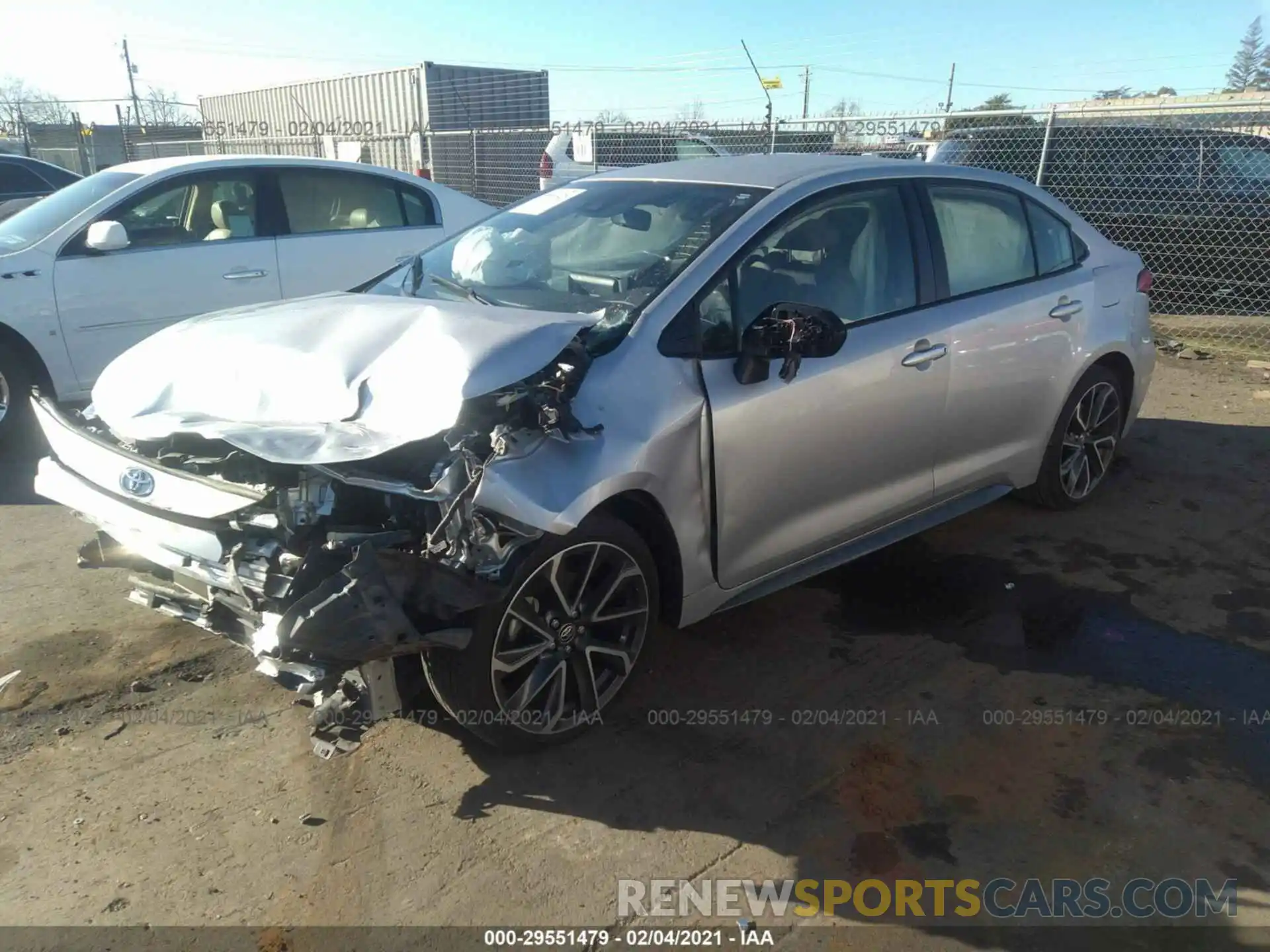 2 Photograph of a damaged car JTDS4RCE0LJ016304 TOYOTA COROLLA 2020