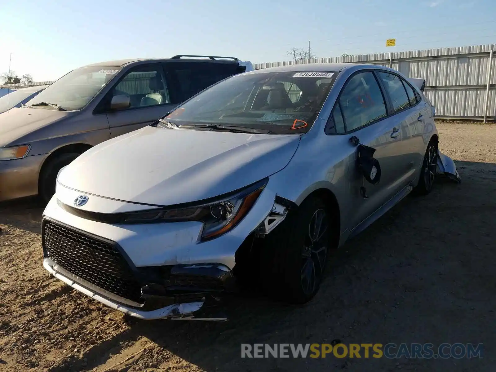 2 Photograph of a damaged car JTDS4RCE0LJ023351 TOYOTA COROLLA 2020