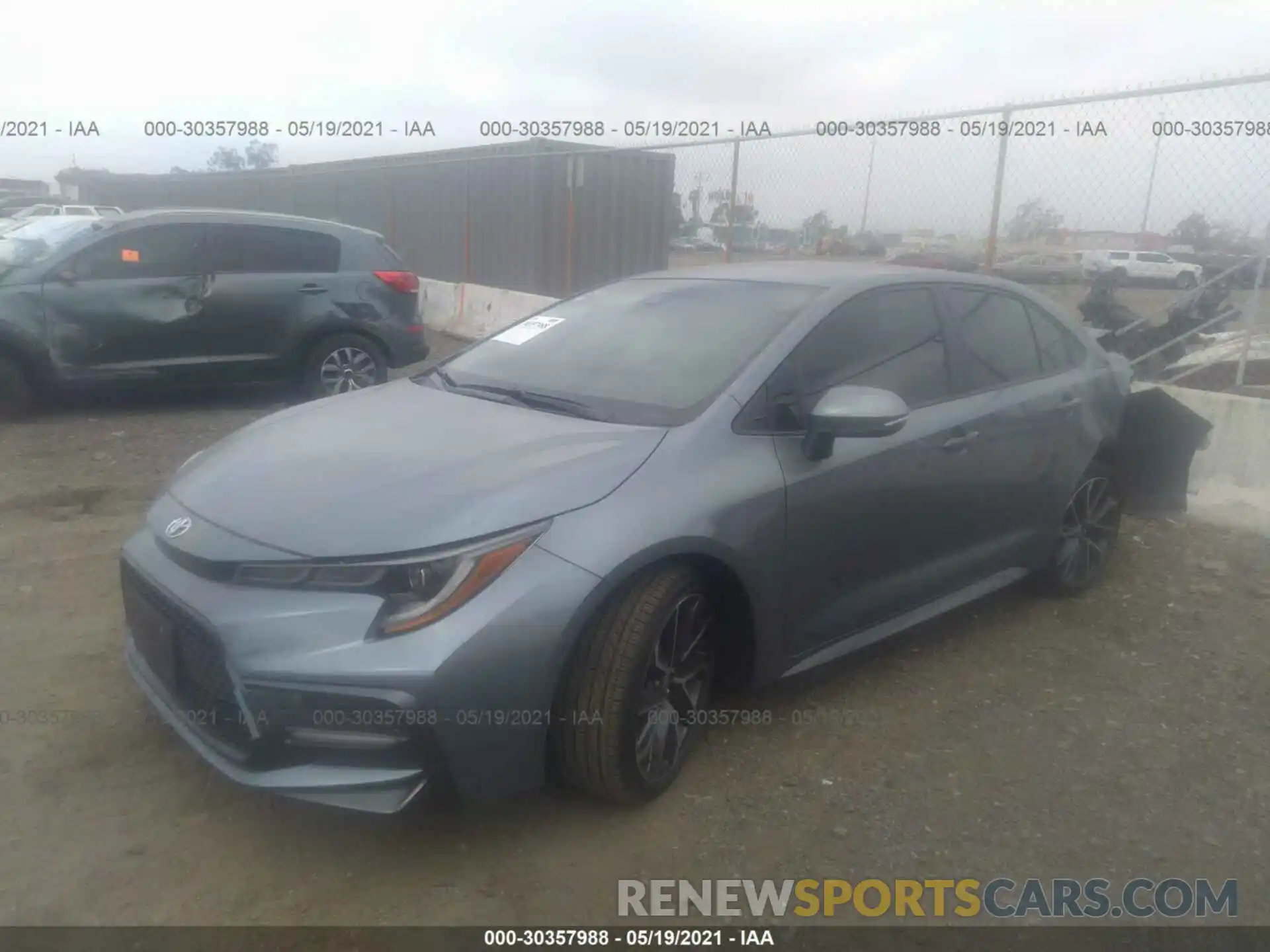 2 Photograph of a damaged car JTDS4RCE0LJ047925 TOYOTA COROLLA 2020