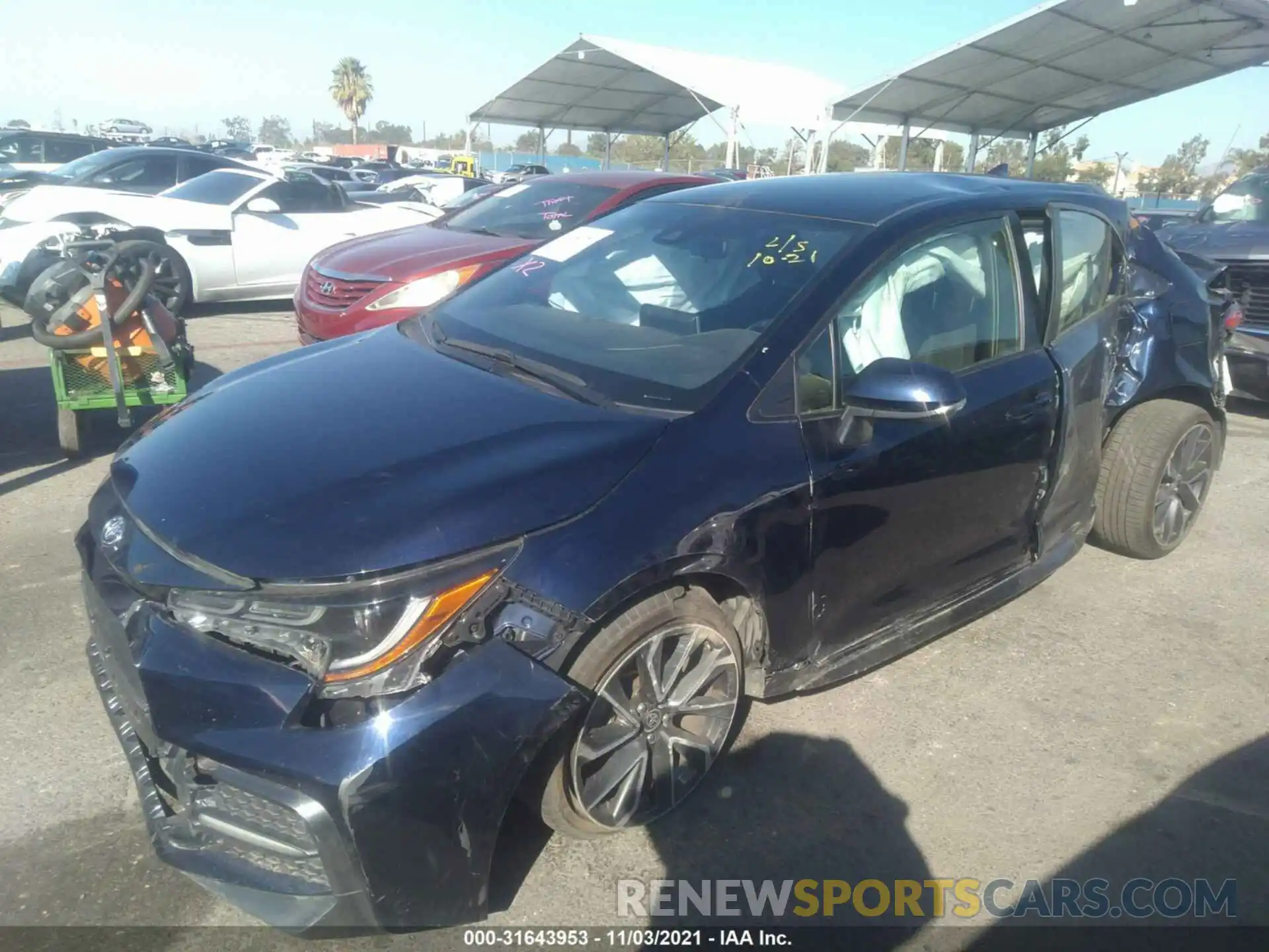 2 Photograph of a damaged car JTDS4RCE1LJ007434 TOYOTA COROLLA 2020