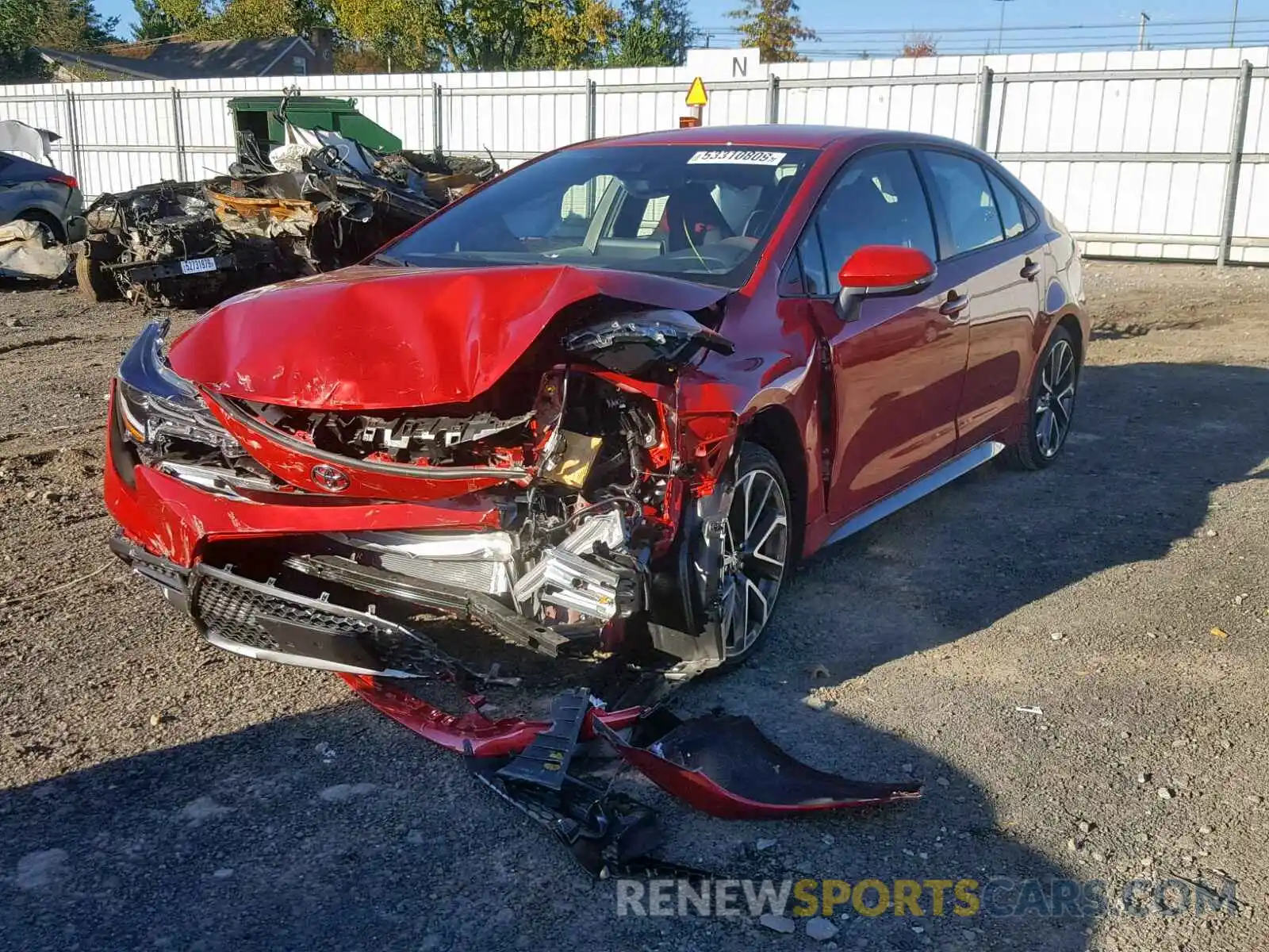 2 Photograph of a damaged car JTDS4RCE1LJ012536 TOYOTA COROLLA 2020