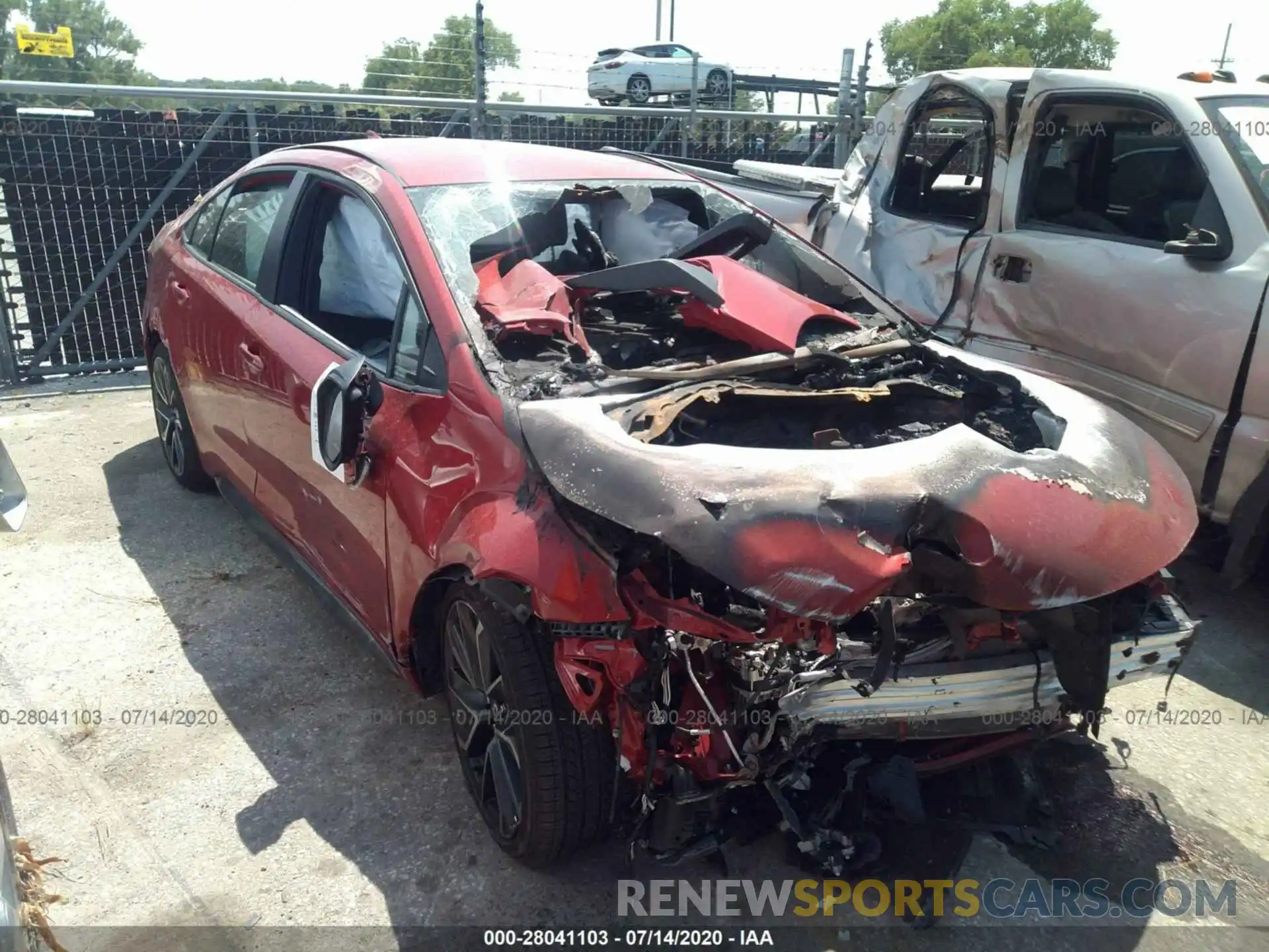 1 Photograph of a damaged car JTDS4RCE1LJ012696 TOYOTA COROLLA 2020