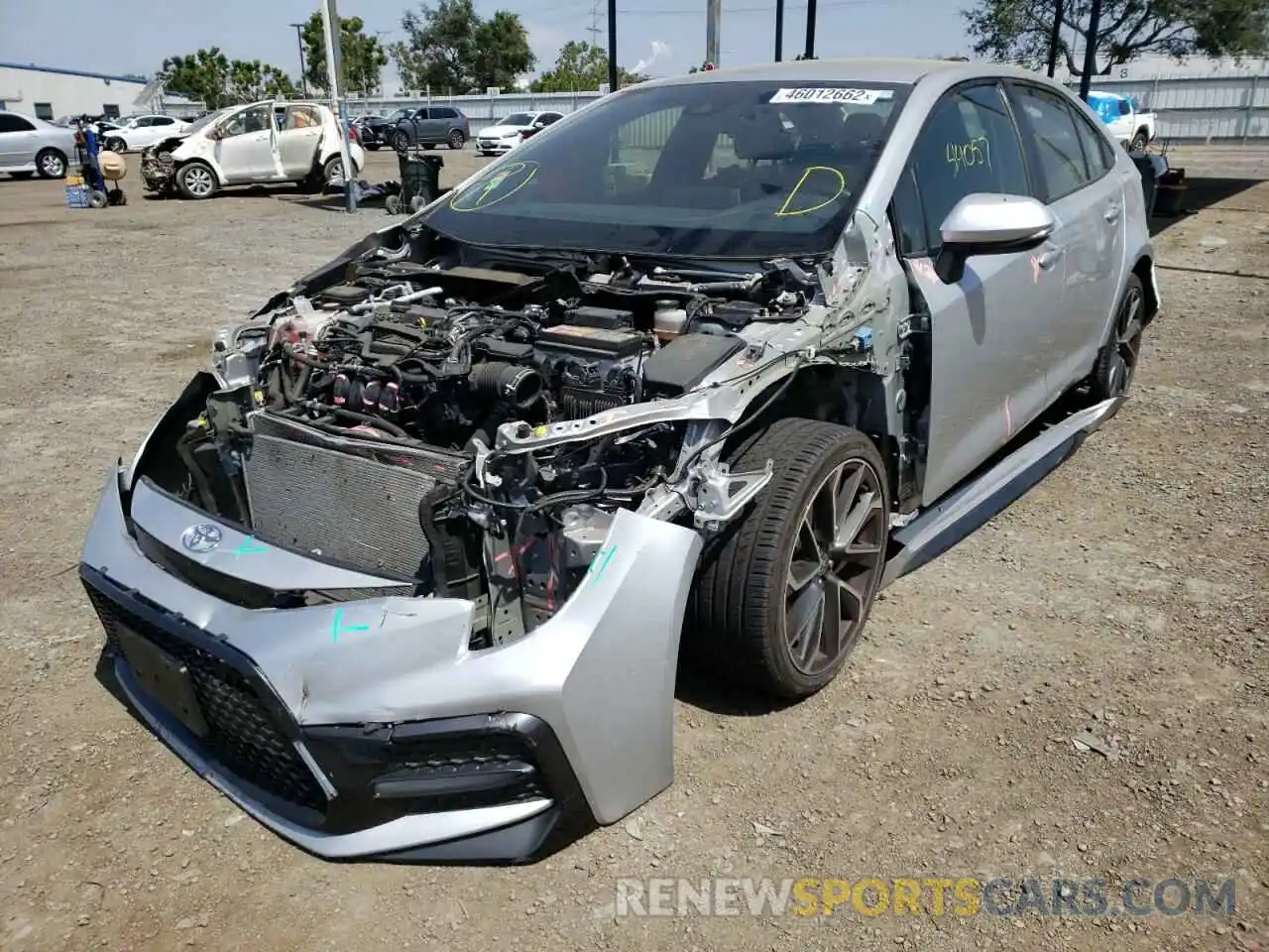 2 Photograph of a damaged car JTDS4RCE1LJ024749 TOYOTA COROLLA 2020