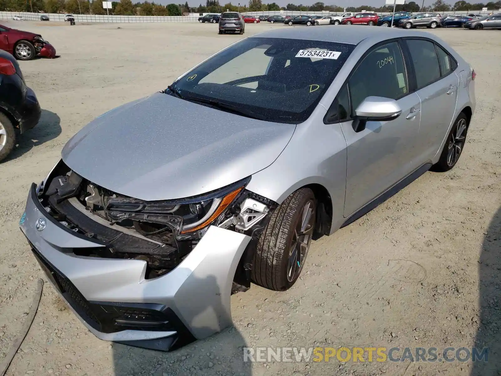 2 Photograph of a damaged car JTDS4RCE1LJ040434 TOYOTA COROLLA 2020